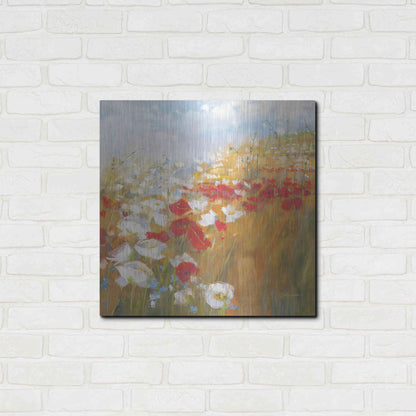 Luxe Metal Art 'Poppies And Larkspur II' by Carol Rowan, Metal Wall Art,24x24