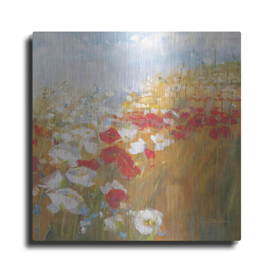 Luxe Metal Art 'Poppies And Larkspur II' by Carol Rowan, Metal Wall Art