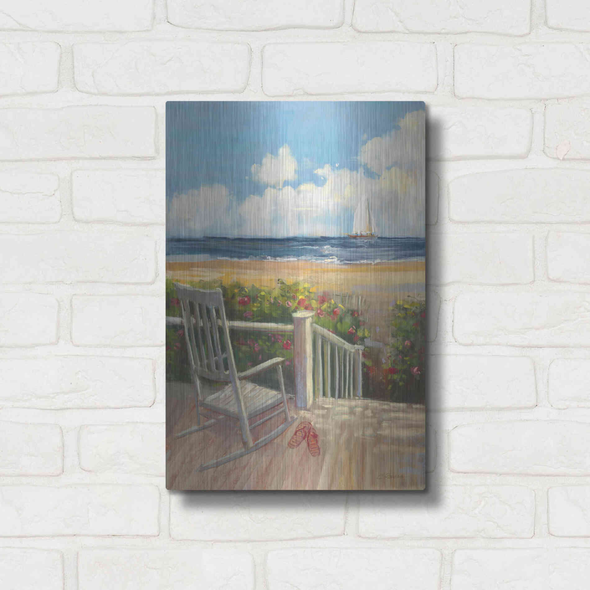 Luxe Metal Art 'By The Sea I' by Carol Rowan, Metal Wall Art,12x16