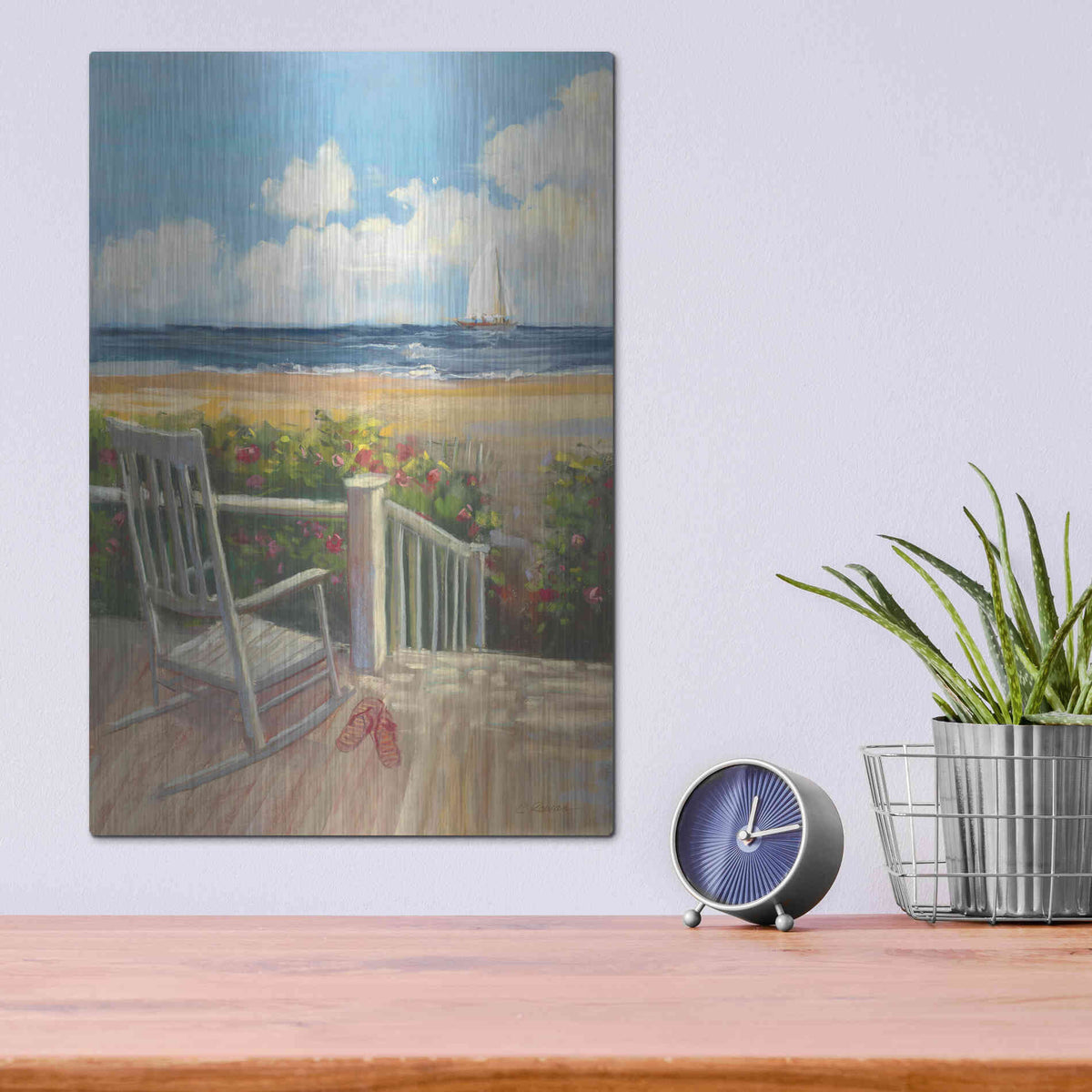 Luxe Metal Art 'By The Sea I' by Carol Rowan, Metal Wall Art,12x16