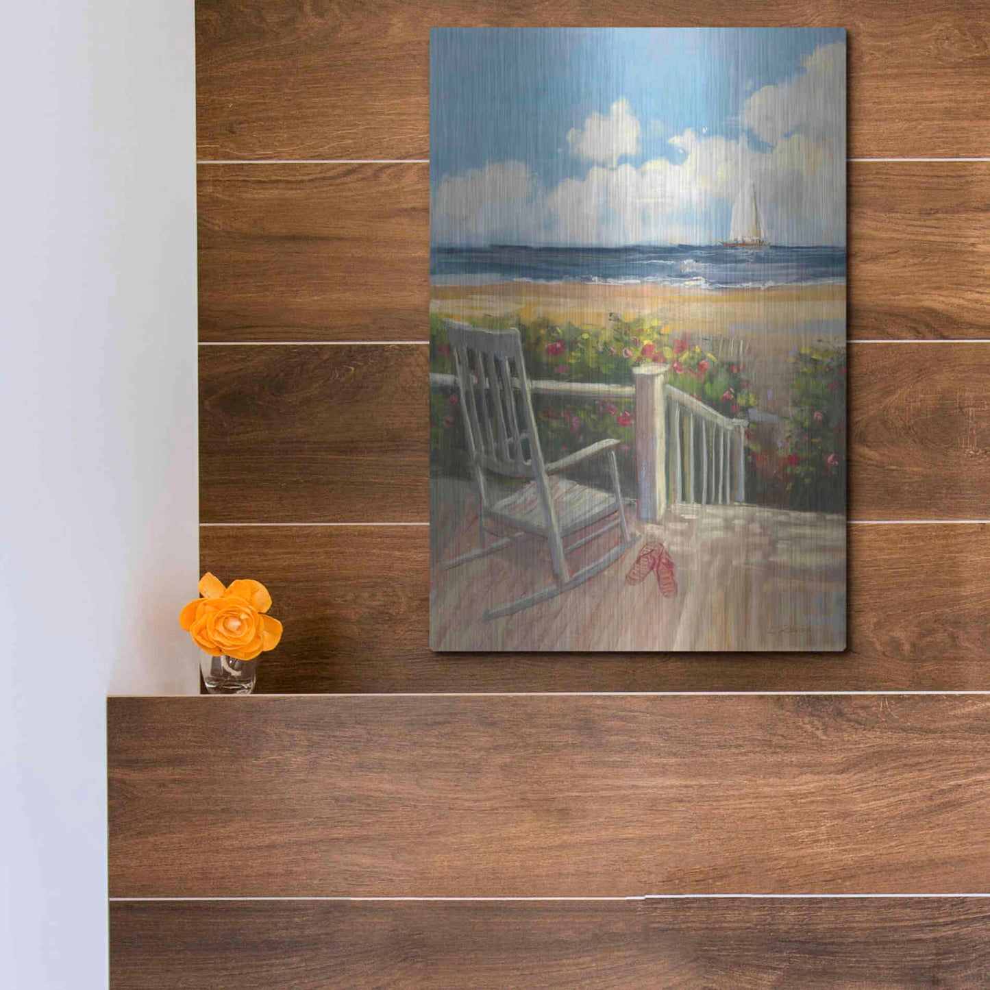 Luxe Metal Art 'By The Sea I' by Carol Rowan, Metal Wall Art,12x16