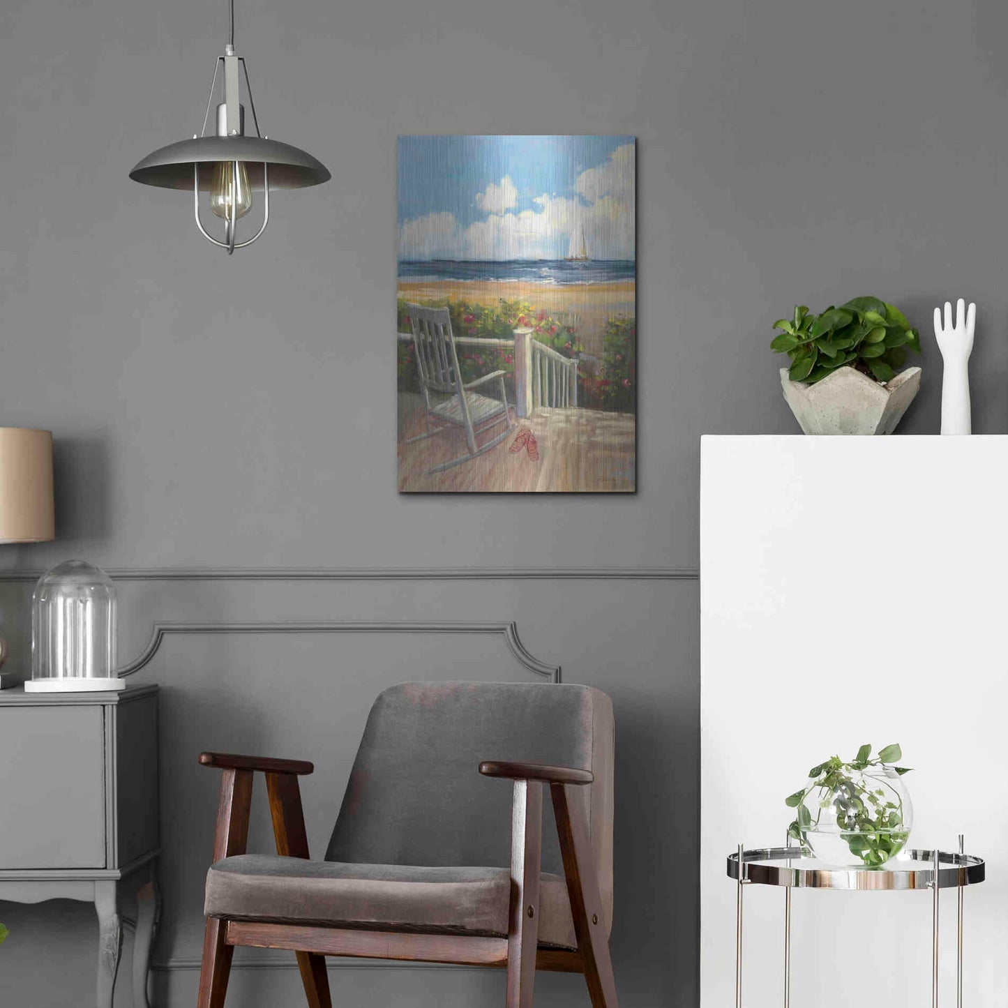 Luxe Metal Art 'By The Sea I' by Carol Rowan, Metal Wall Art,16x24