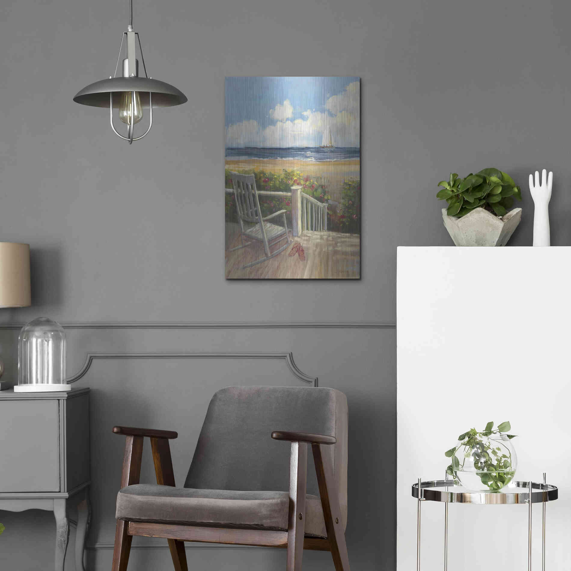 Luxe Metal Art 'By The Sea I' by Carol Rowan, Metal Wall Art,16x24