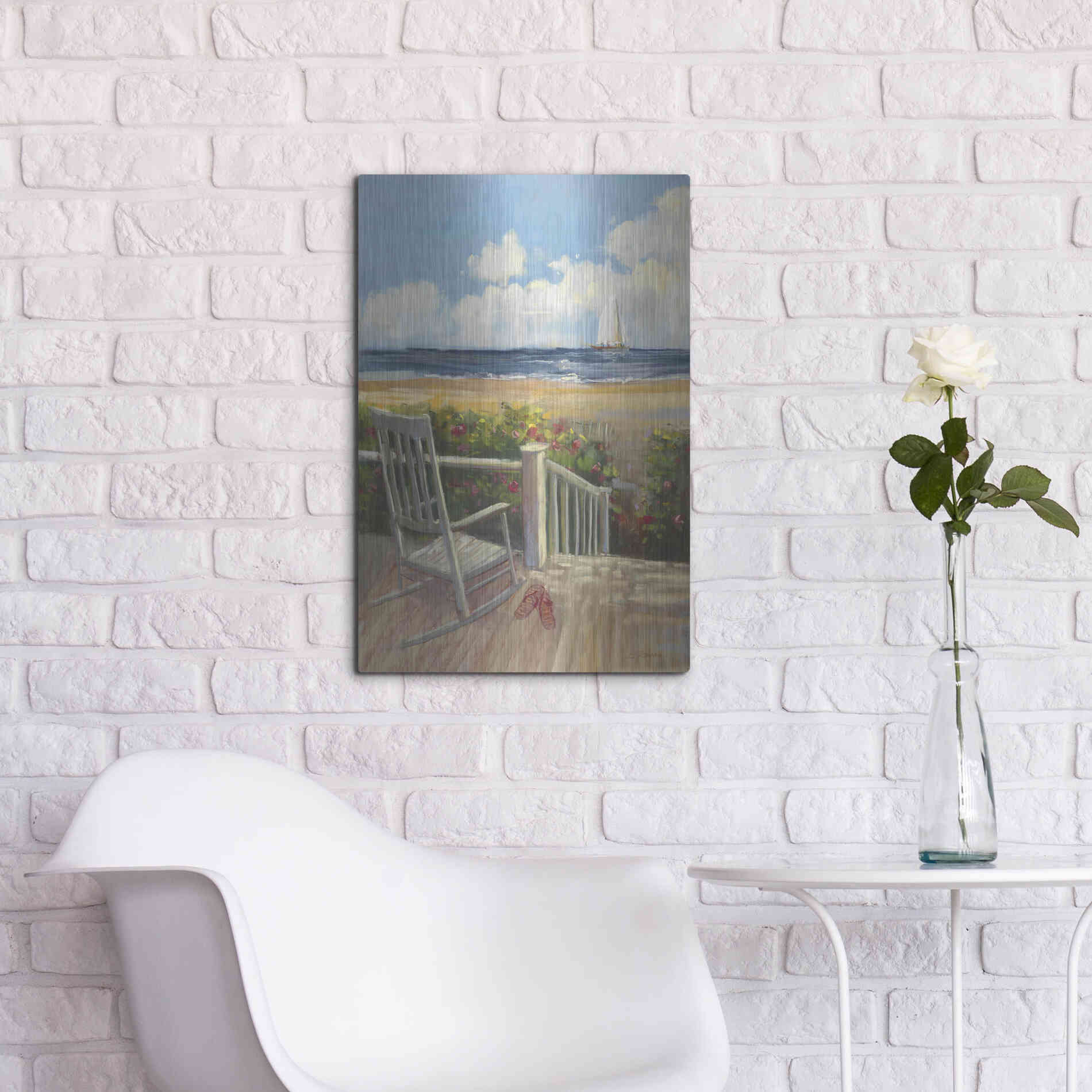 Luxe Metal Art 'By The Sea I' by Carol Rowan, Metal Wall Art,16x24