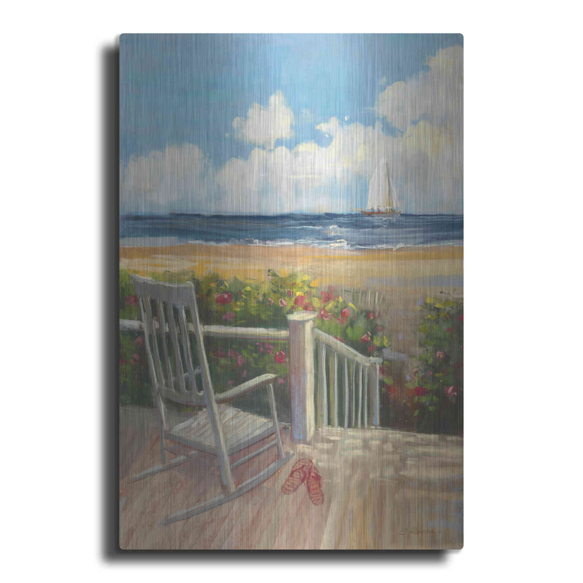 Luxe Metal Art 'By The Sea I' by Carol Rowan, Metal Wall Art