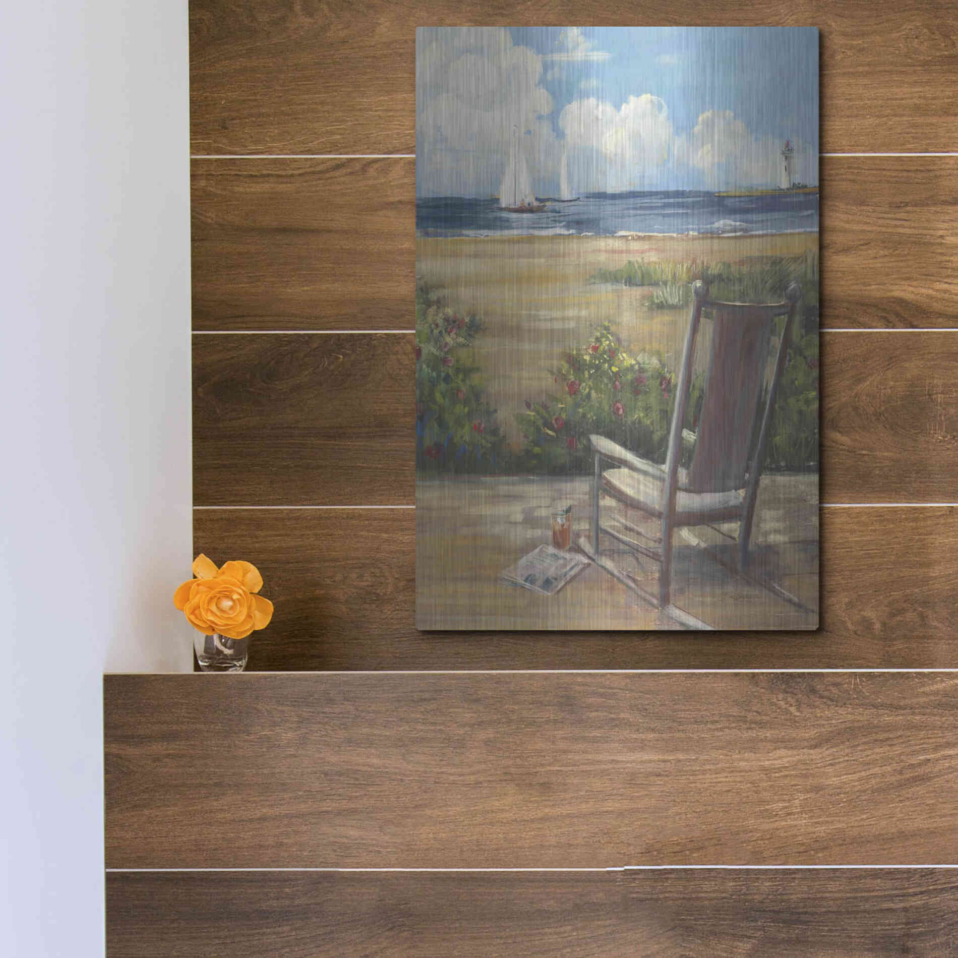 Luxe Metal Art 'By The Sea II' by Carol Rowan, Metal Wall Art,12x16