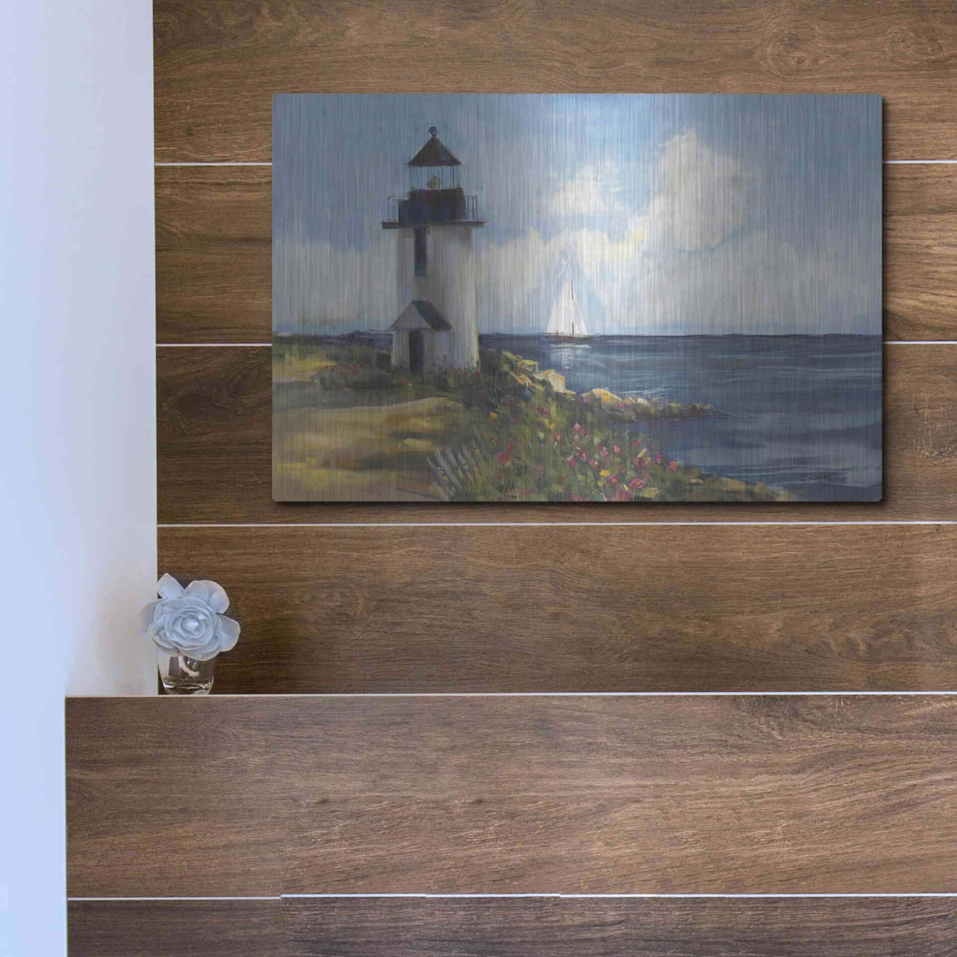 Luxe Metal Art 'Sunday Morning Sail' by Carol Rowan, Metal Wall Art,16x12