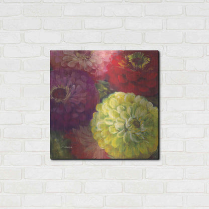 Luxe Metal Art 'Zinnia Gala I' by Carol Rowan, Metal Wall Art,24x24