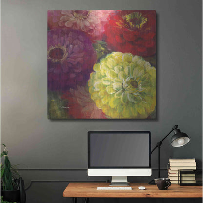Luxe Metal Art 'Zinnia Gala I' by Carol Rowan, Metal Wall Art,36x36