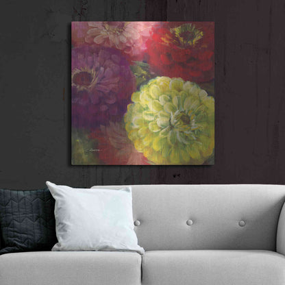 Luxe Metal Art 'Zinnia Gala I' by Carol Rowan, Metal Wall Art,36x36