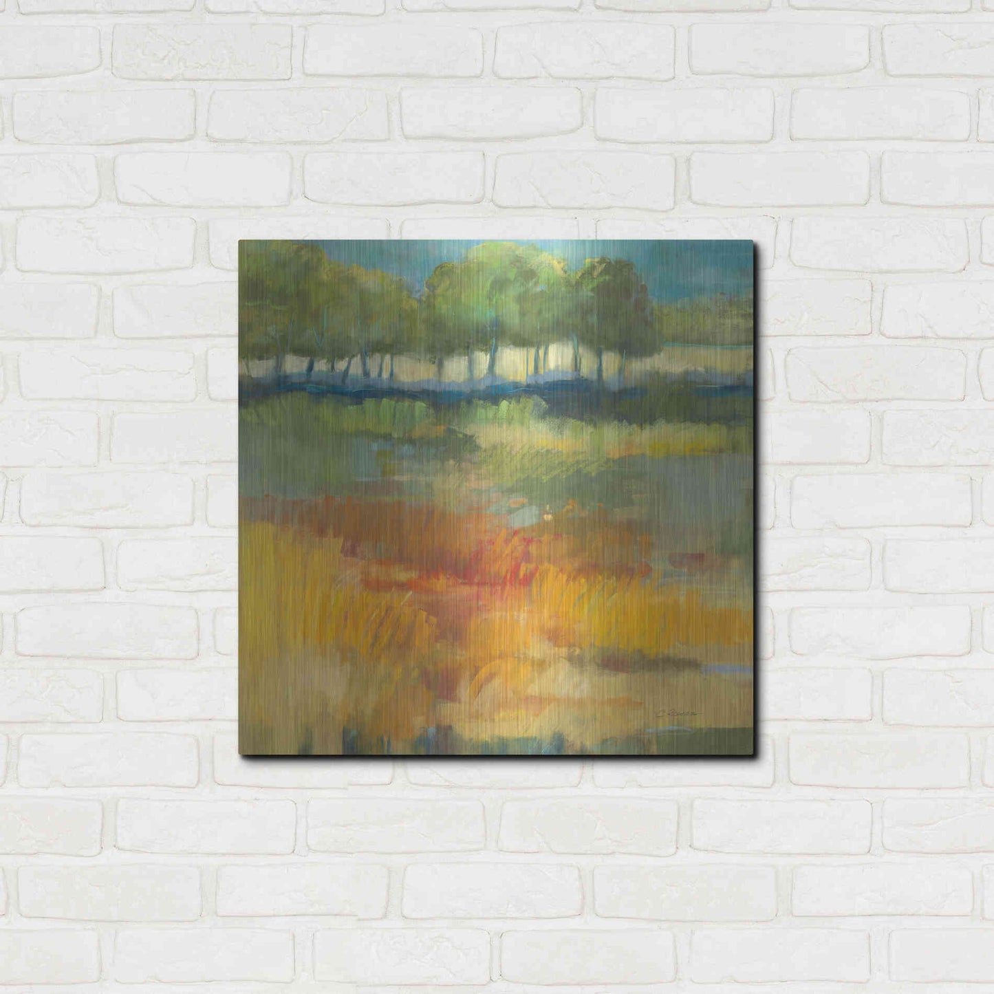 Luxe Metal Art 'Late Summer Landscape I' by Carol Rowan, Metal Wall Art,24x24