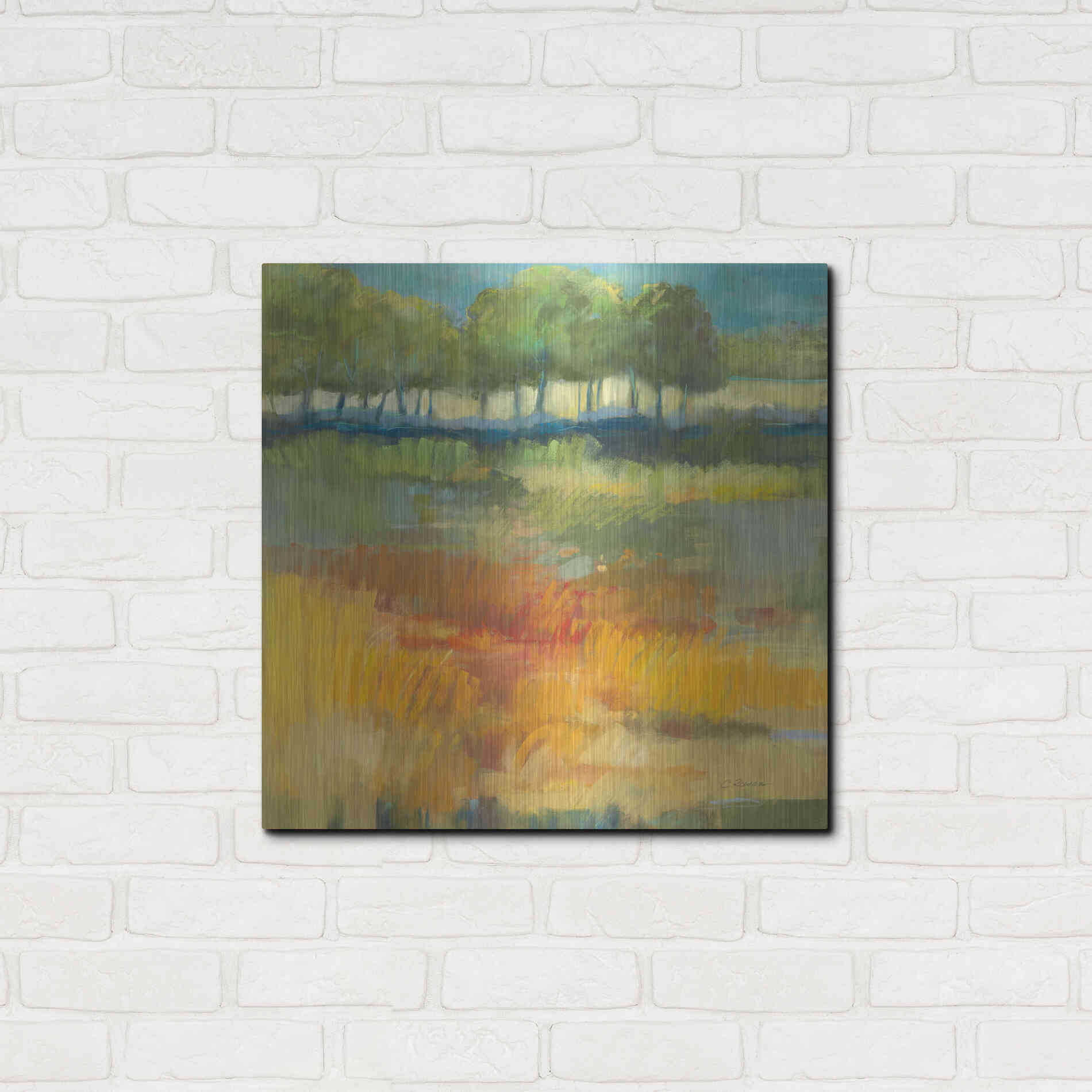 Luxe Metal Art 'Late Summer Landscape I' by Carol Rowan, Metal Wall Art,24x24