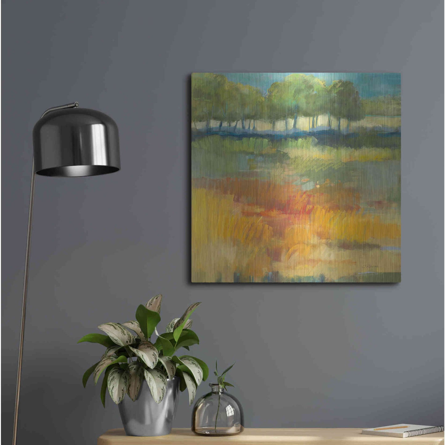 Luxe Metal Art 'Late Summer Landscape I' by Carol Rowan, Metal Wall Art,24x24