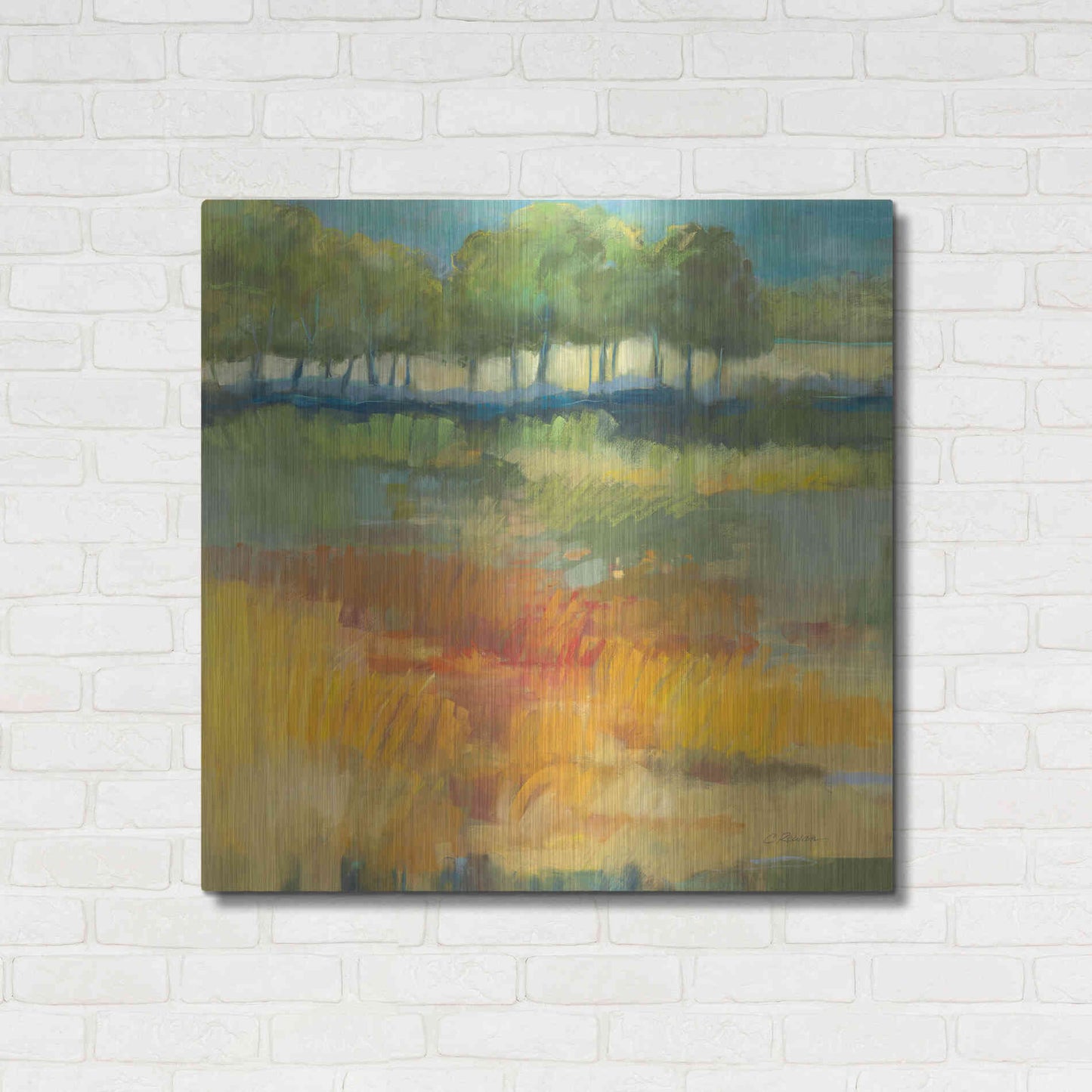 Luxe Metal Art 'Late Summer Landscape I' by Carol Rowan, Metal Wall Art,36x36