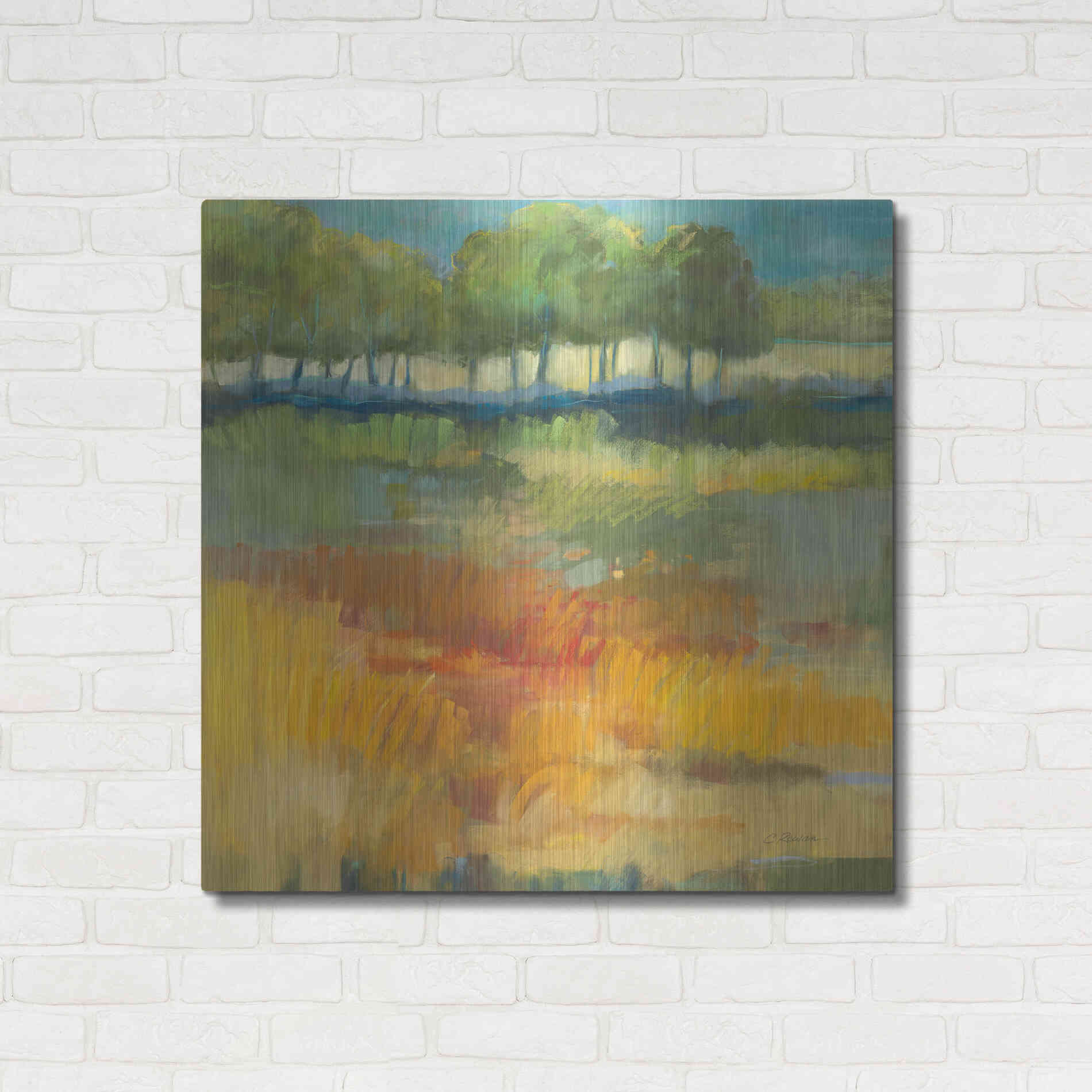 Luxe Metal Art 'Late Summer Landscape I' by Carol Rowan, Metal Wall Art,36x36