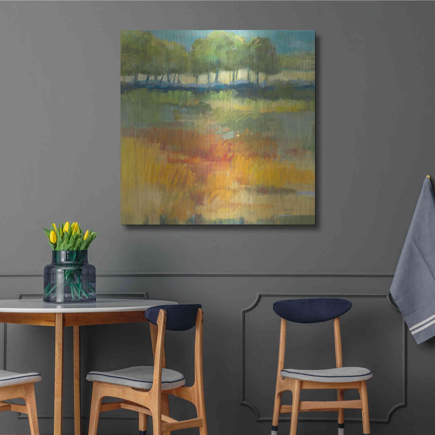 Luxe Metal Art 'Late Summer Landscape I' by Carol Rowan, Metal Wall Art,36x36