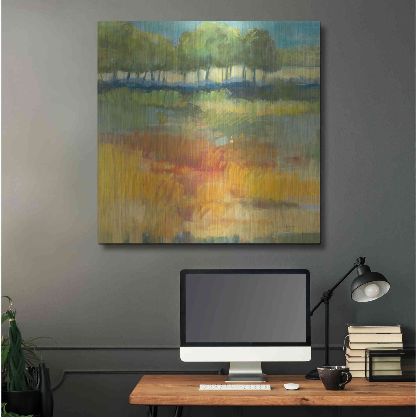 Luxe Metal Art 'Late Summer Landscape I' by Carol Rowan, Metal Wall Art,36x36