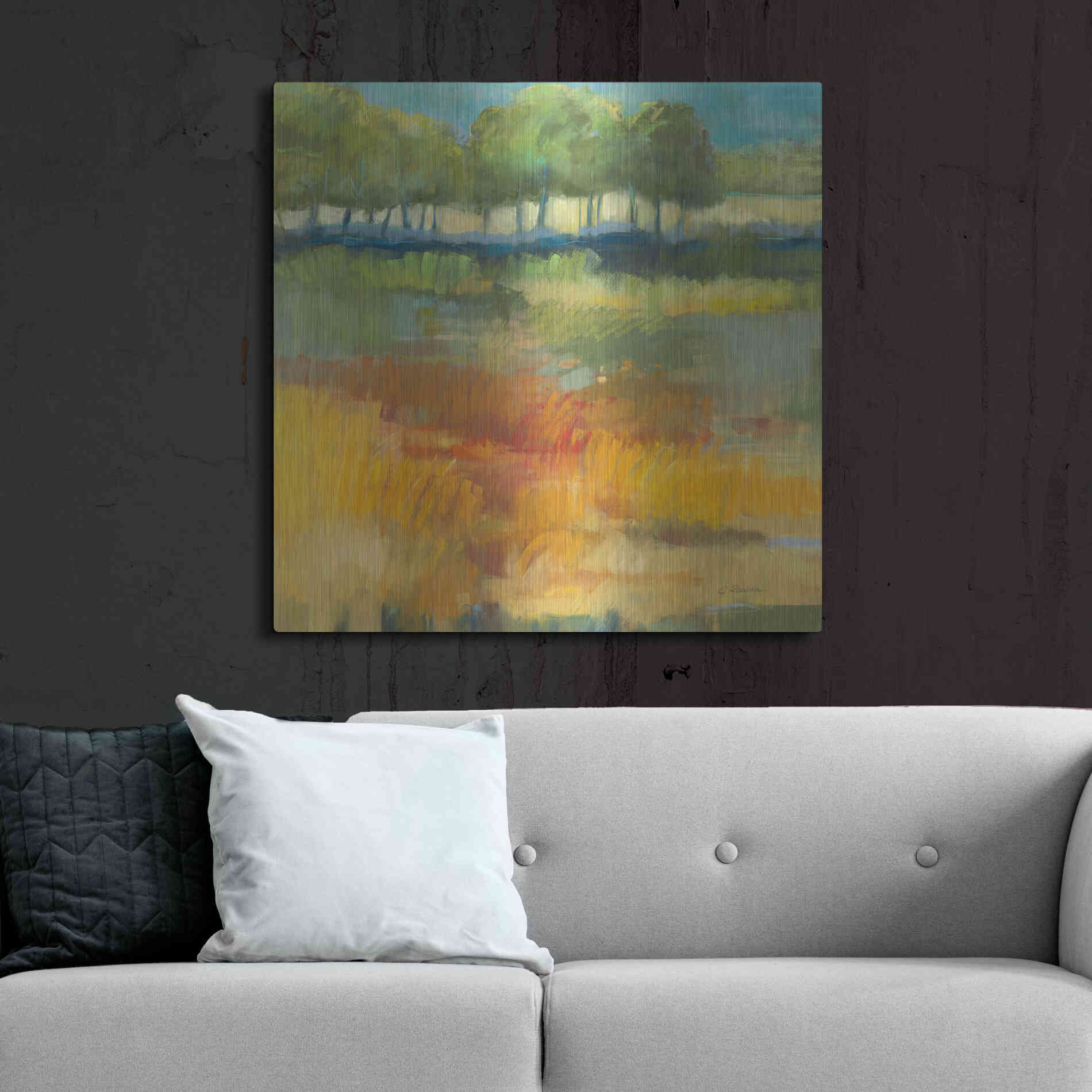 Luxe Metal Art 'Late Summer Landscape I' by Carol Rowan, Metal Wall Art,36x36