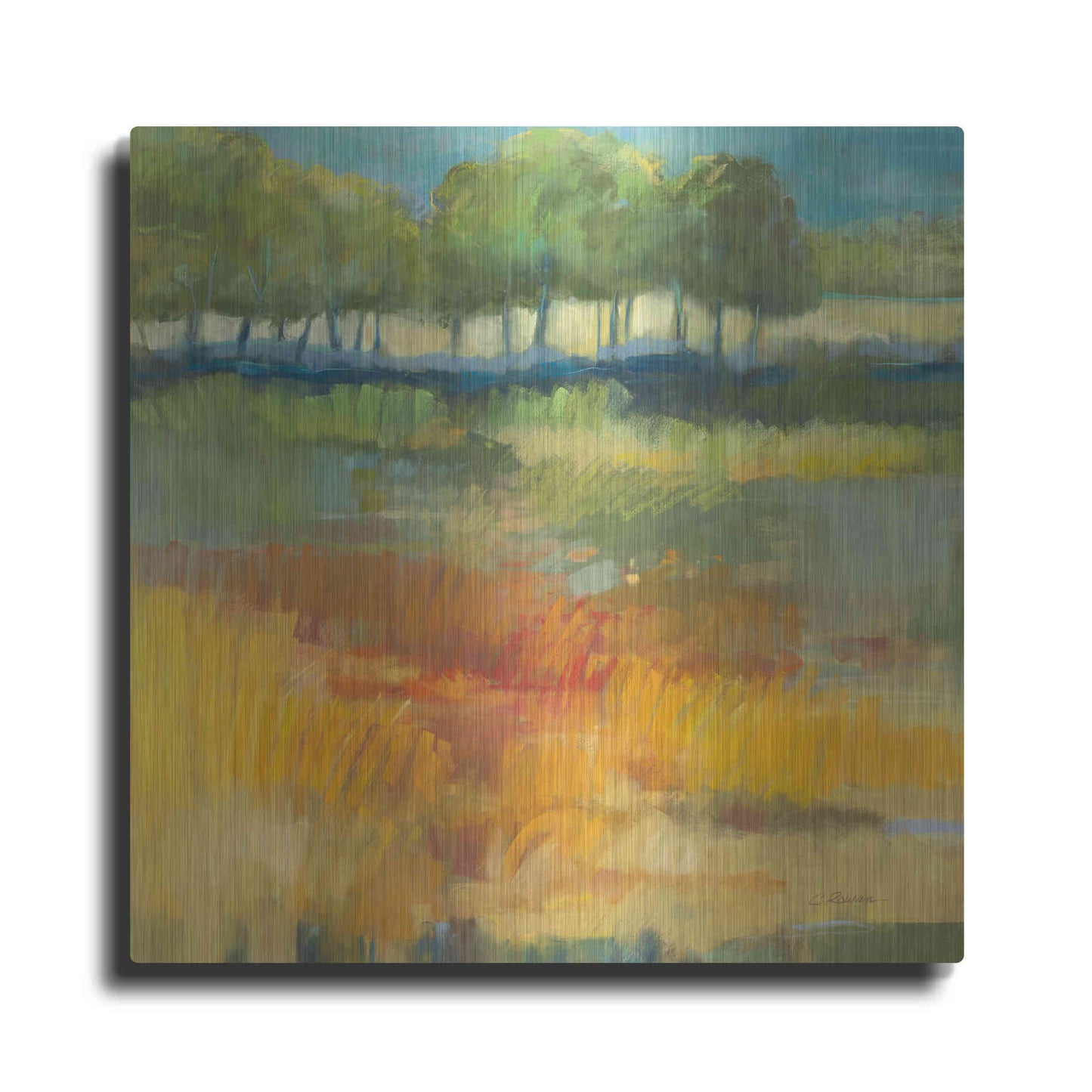 Luxe Metal Art 'Late Summer Landscape I' by Carol Rowan, Metal Wall Art