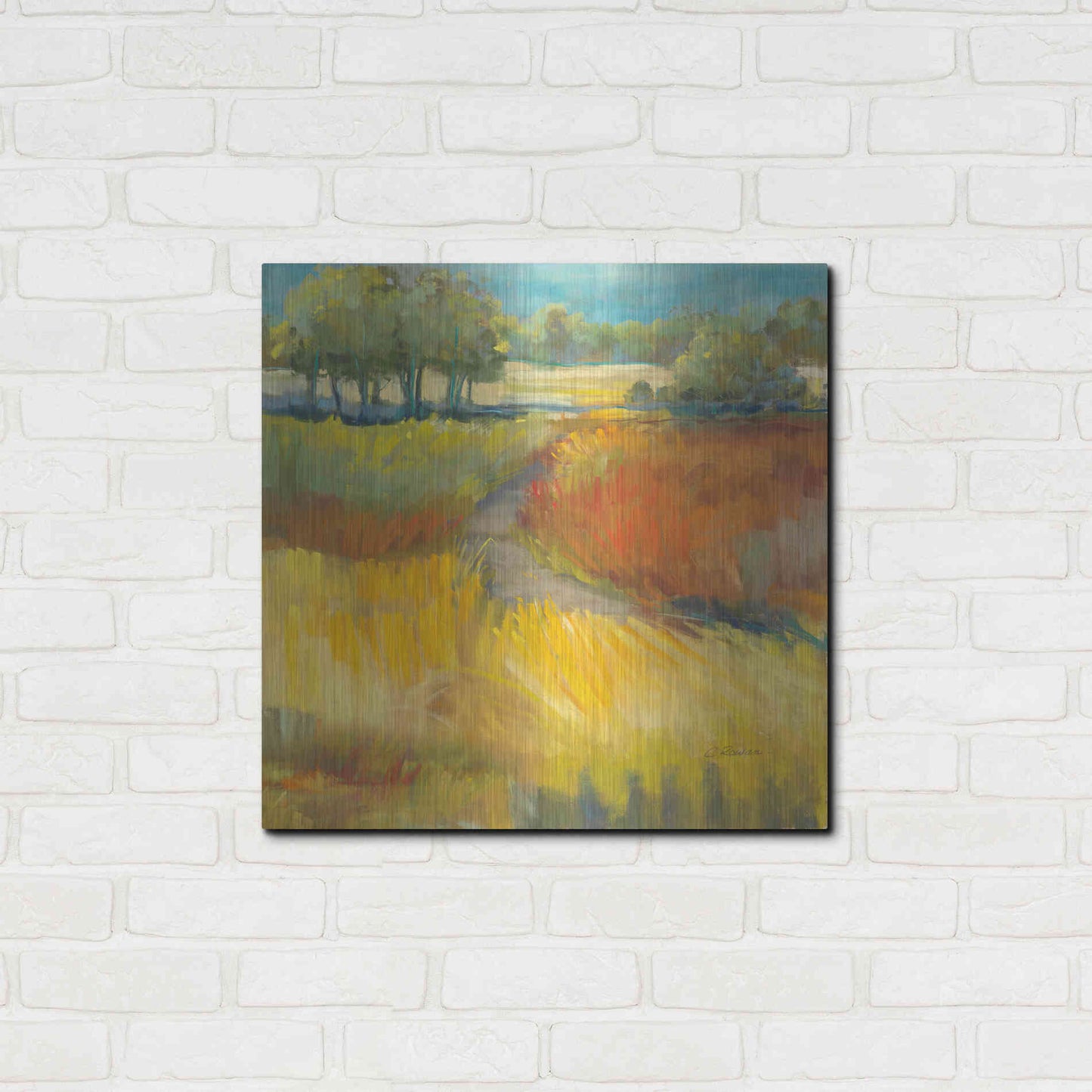 Luxe Metal Art 'Late Summer Landscape II' by Carol Rowan, Metal Wall Art,24x24