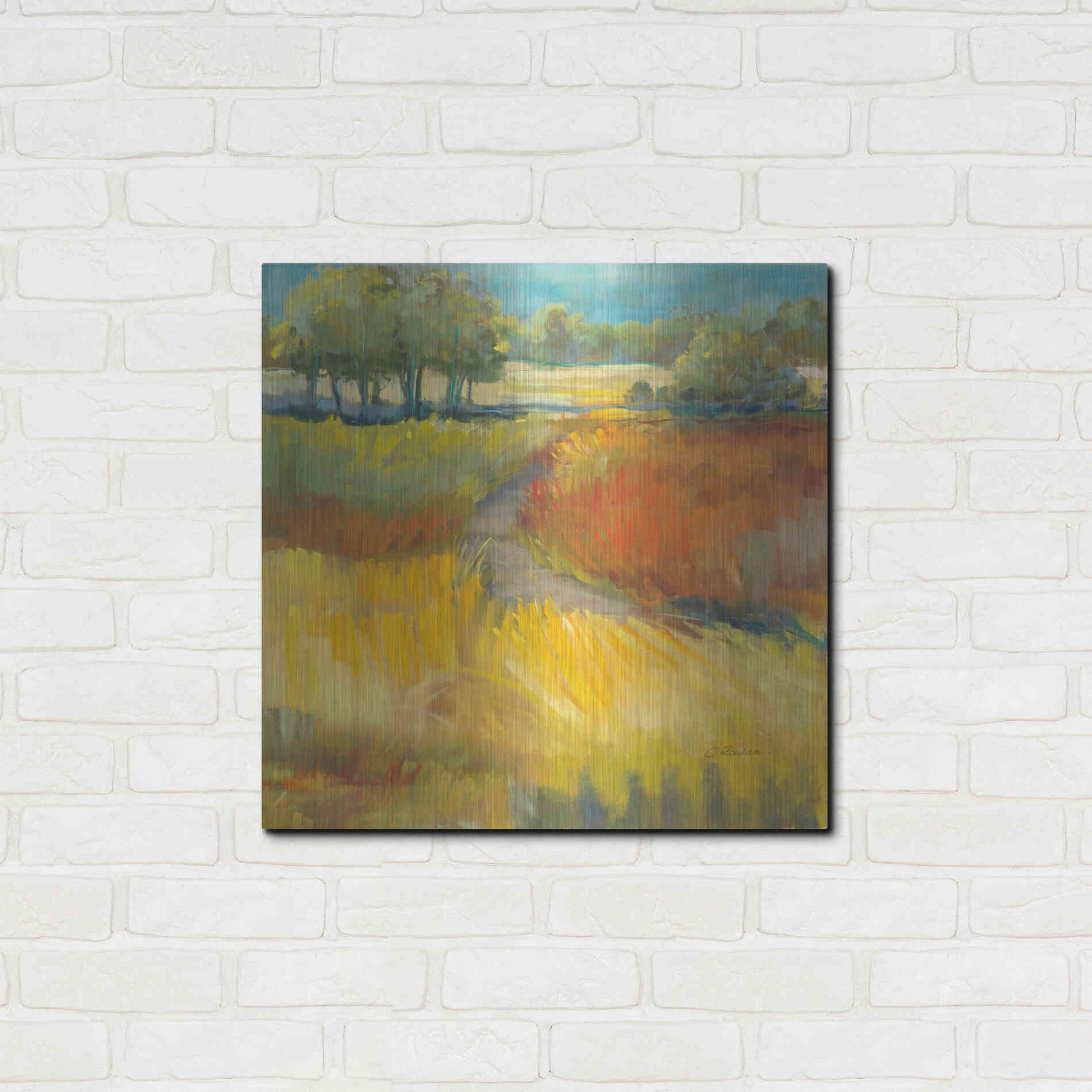 Luxe Metal Art 'Late Summer Landscape II' by Carol Rowan, Metal Wall Art,24x24