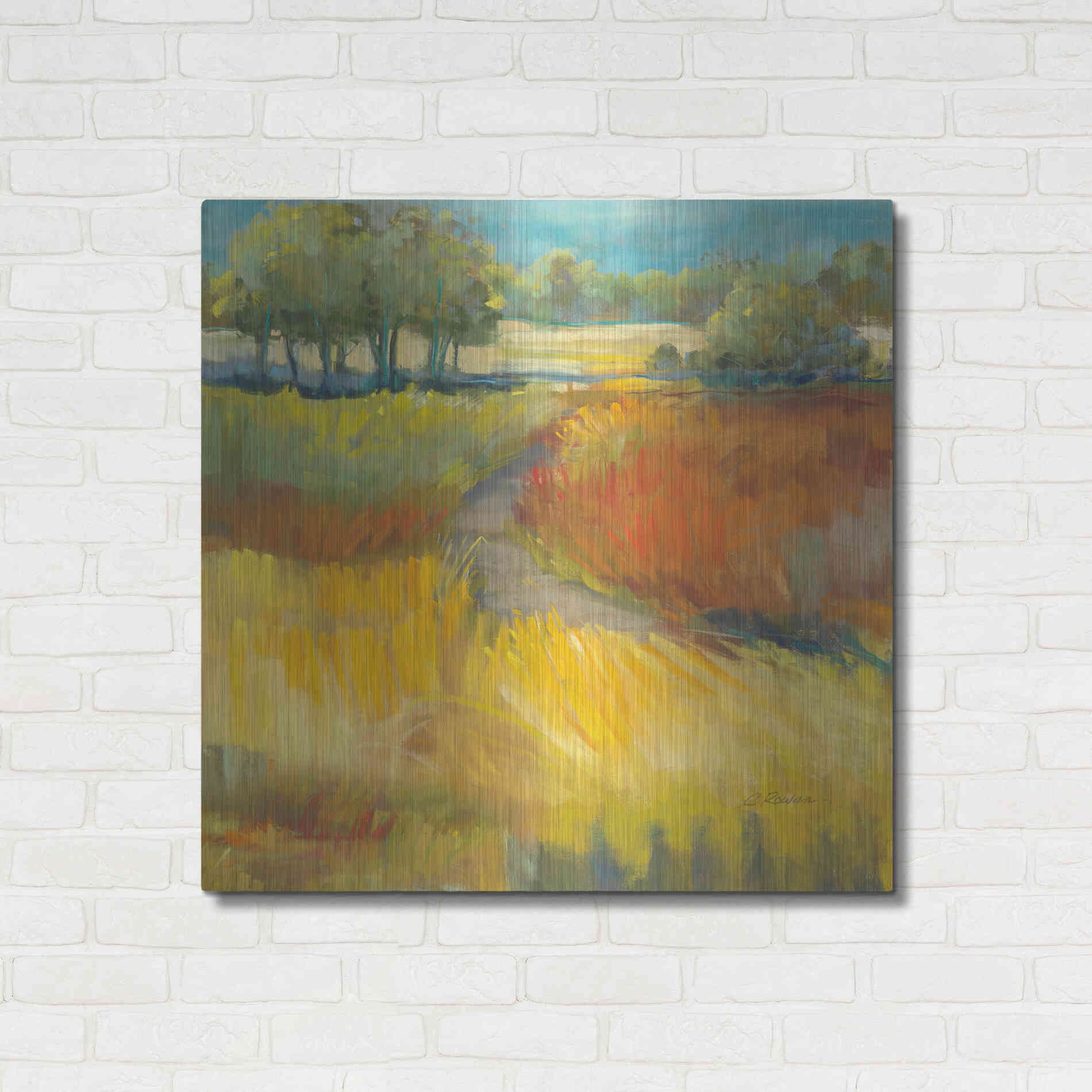 Luxe Metal Art 'Late Summer Landscape II' by Carol Rowan, Metal Wall Art,36x36