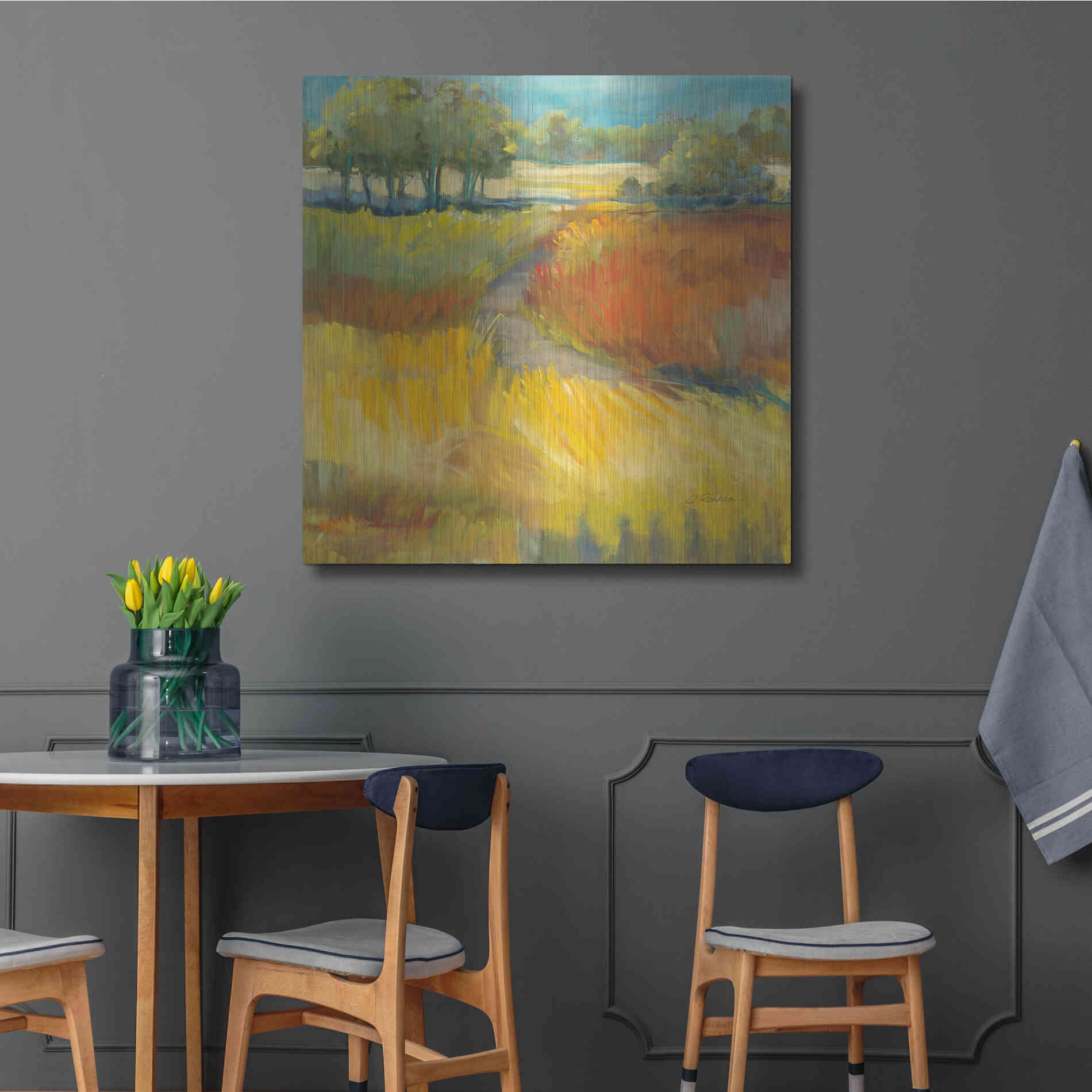 Luxe Metal Art 'Late Summer Landscape II' by Carol Rowan, Metal Wall Art,36x36