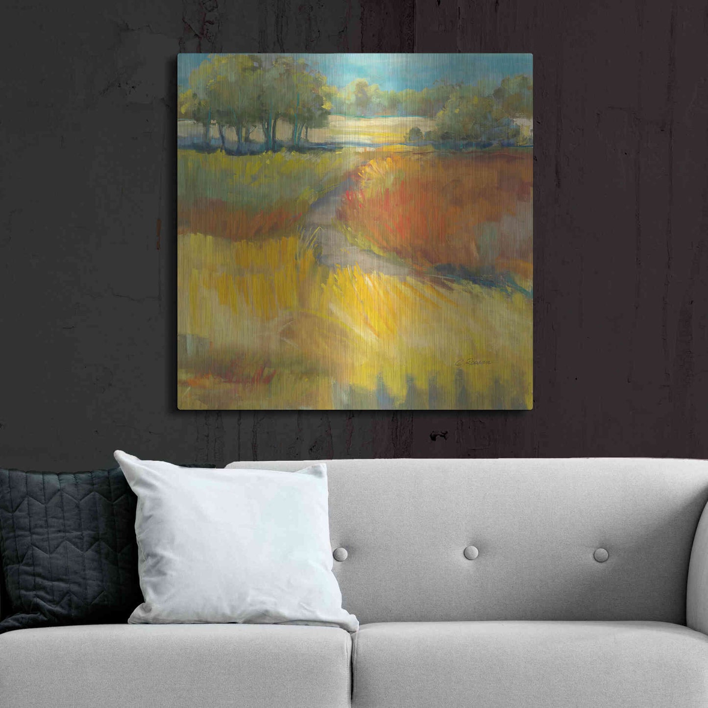 Luxe Metal Art 'Late Summer Landscape II' by Carol Rowan, Metal Wall Art,36x36