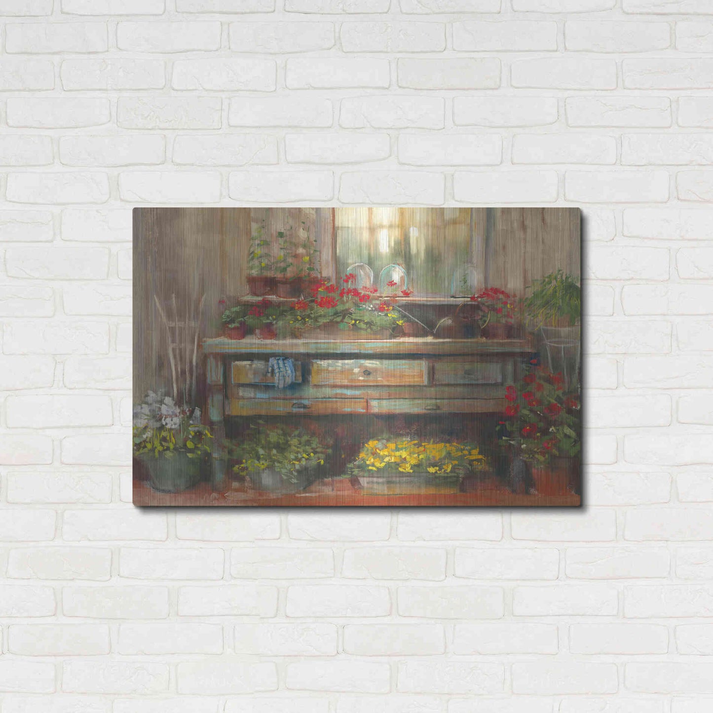 Luxe Metal Art 'Gardeners Table' by Carol Rowan, Metal Wall Art,36x24