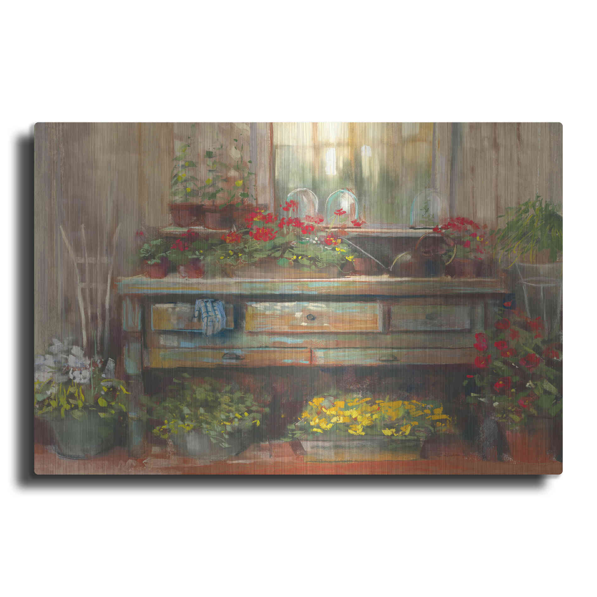 Luxe Metal Art 'Gardeners Table' by Carol Rowan, Metal Wall Art