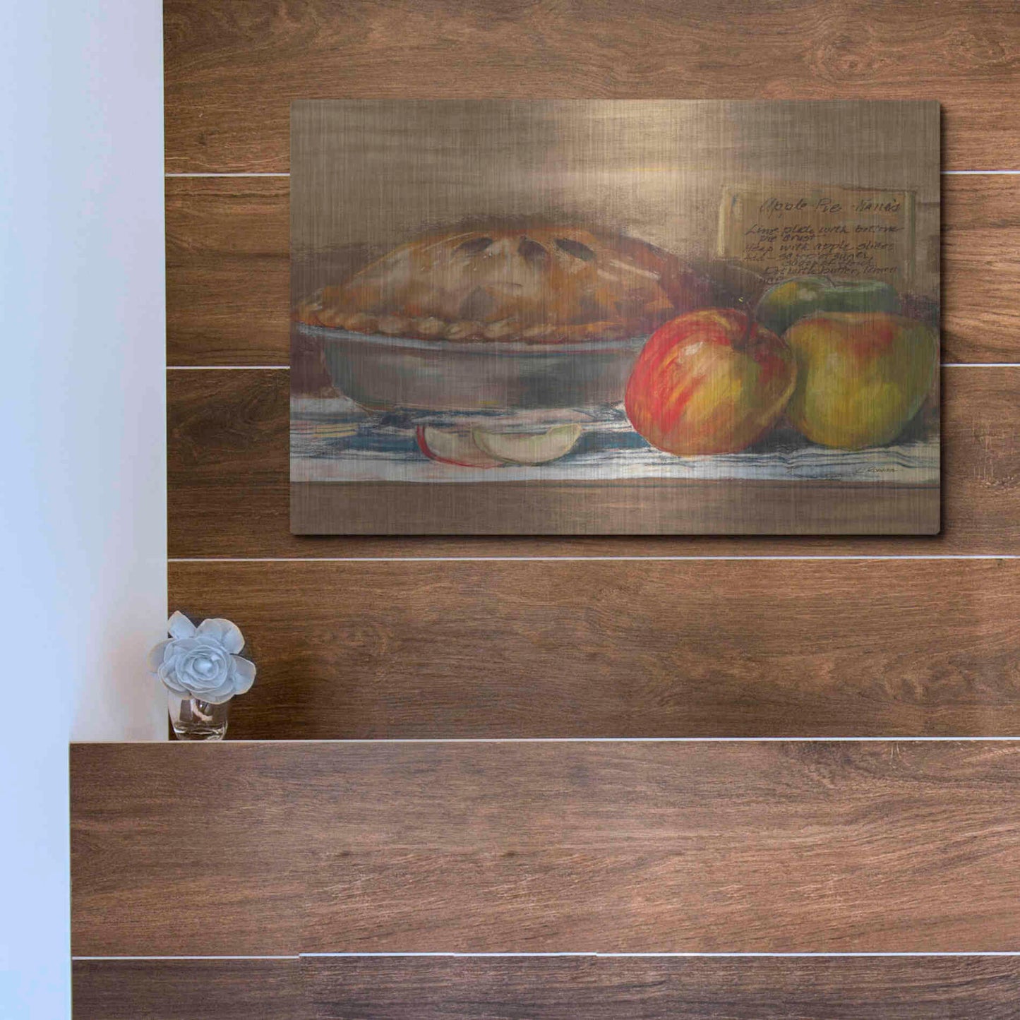 Luxe Metal Art 'Apple Pie' by Carol Rowan, Metal Wall Art,16x12