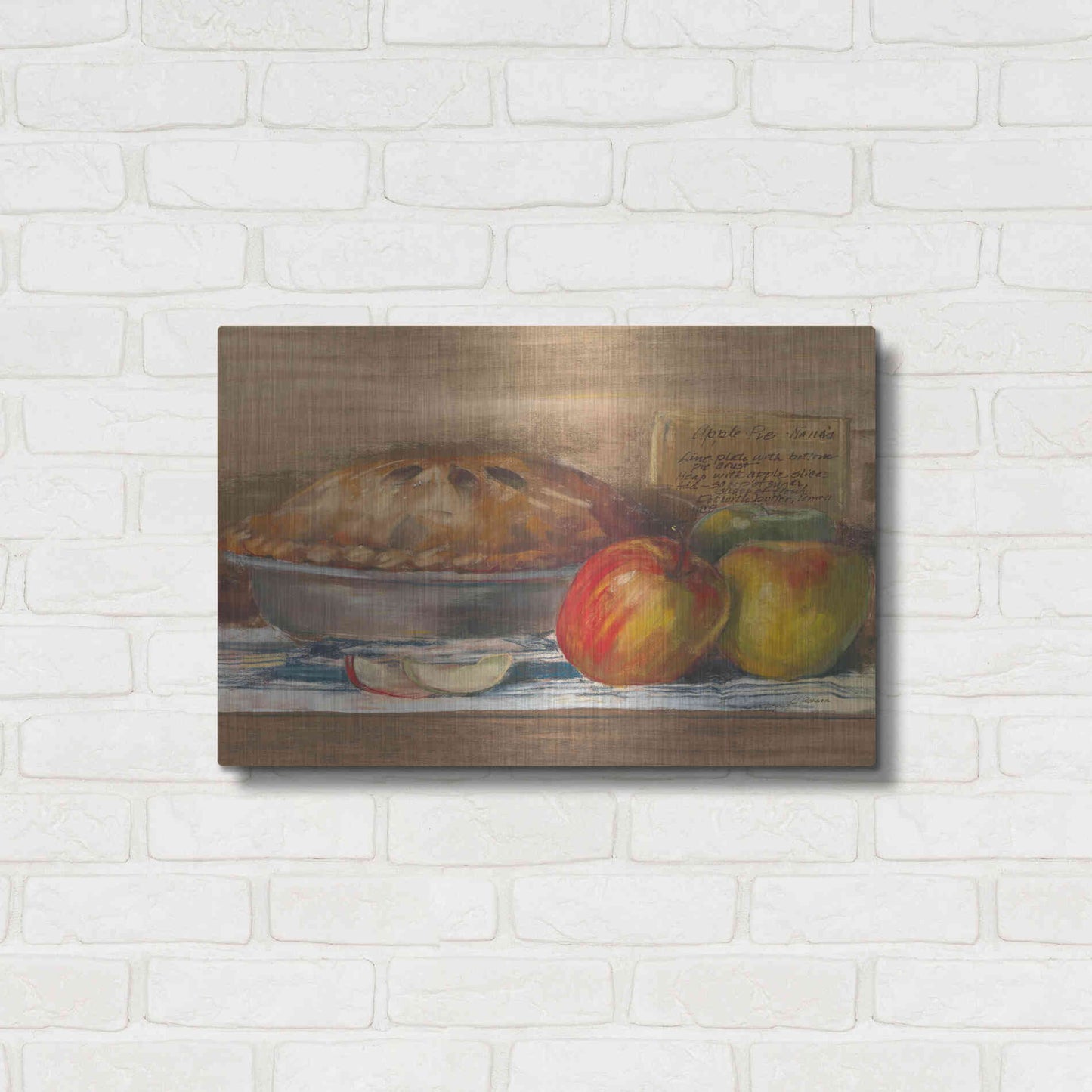 Luxe Metal Art 'Apple Pie' by Carol Rowan, Metal Wall Art,24x16