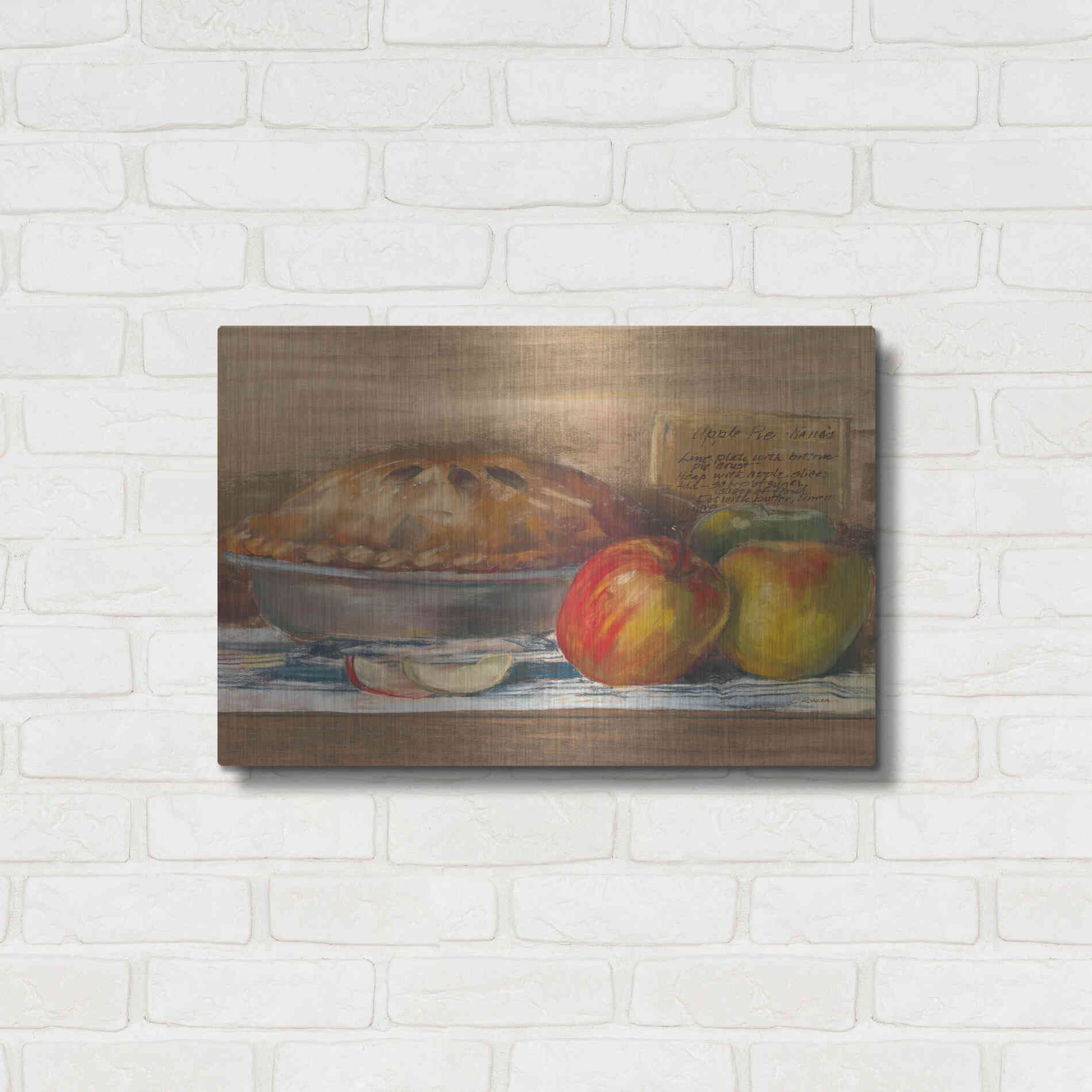 Luxe Metal Art 'Apple Pie' by Carol Rowan, Metal Wall Art,24x16