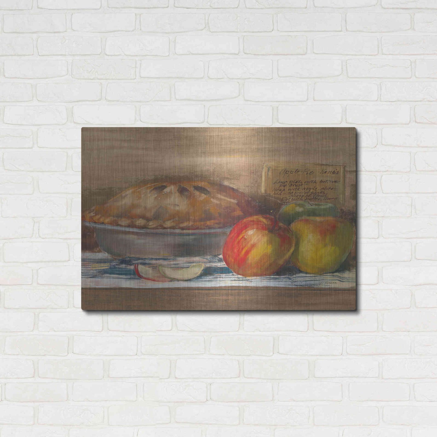 Luxe Metal Art 'Apple Pie' by Carol Rowan, Metal Wall Art,36x24