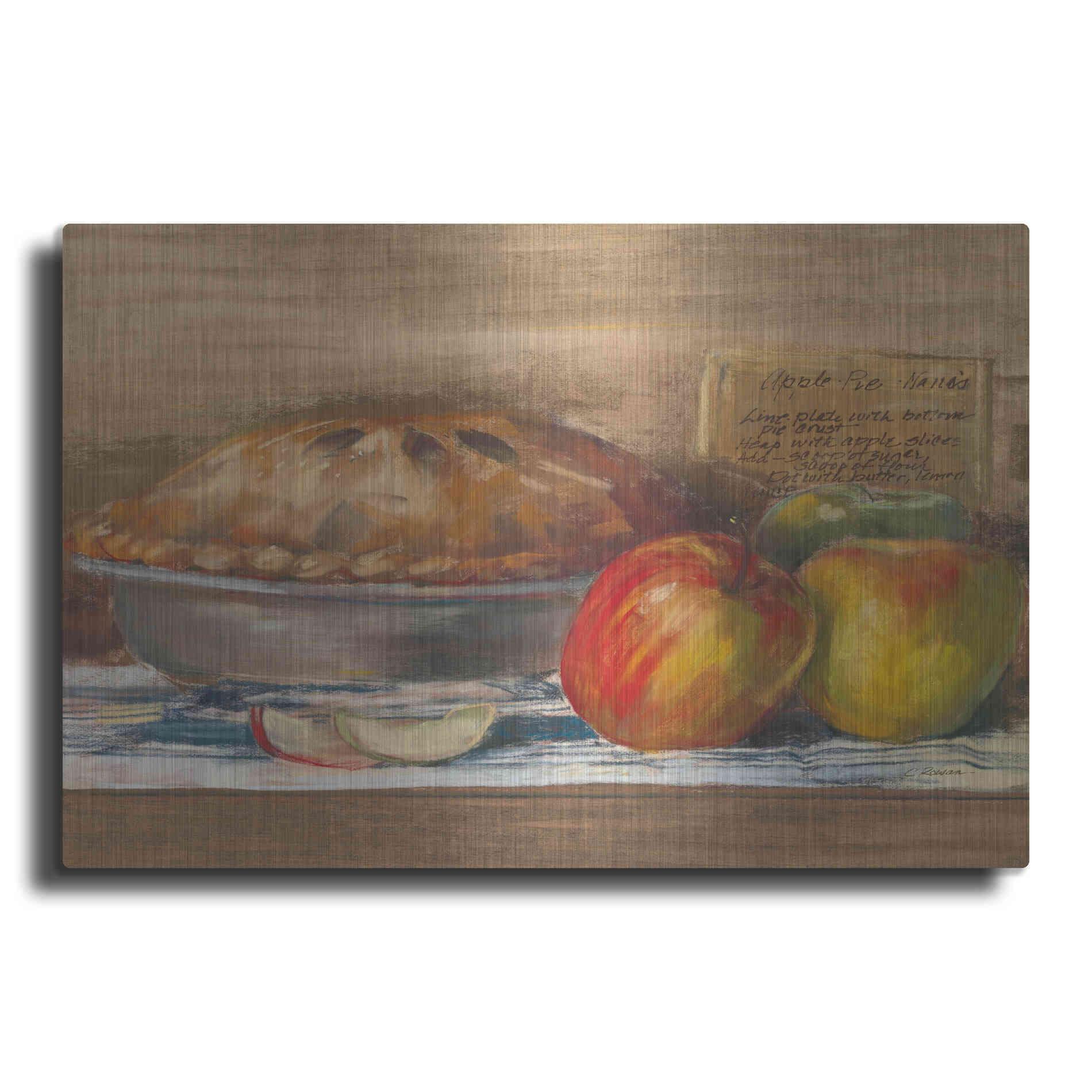 Luxe Metal Art 'Apple Pie' by Carol Rowan, Metal Wall Art