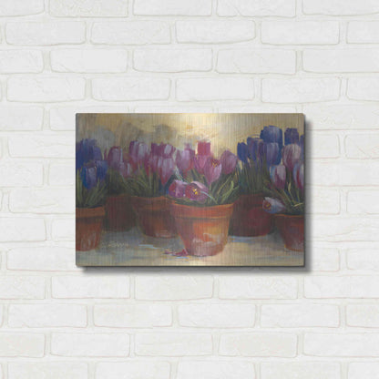 Luxe Metal Art 'Spring Crocus' by Carol Rowan, Metal Wall Art,24x16