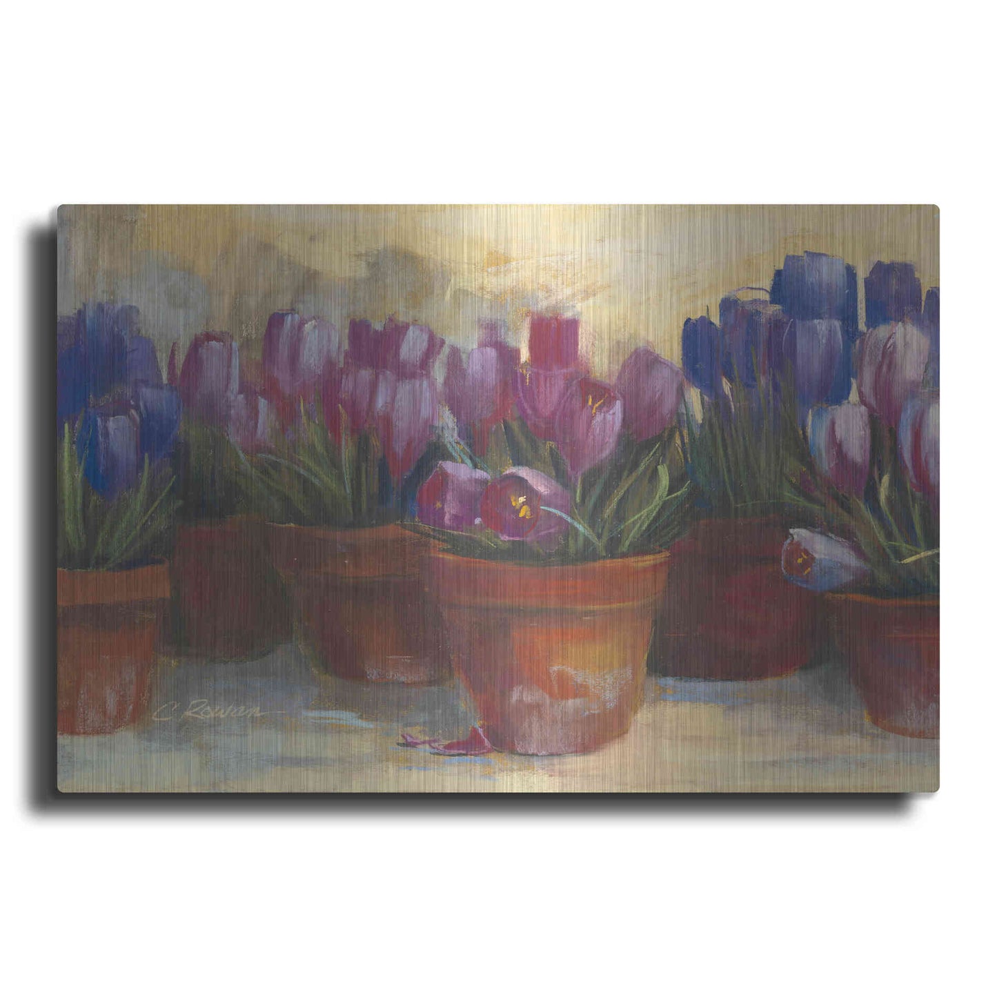 Luxe Metal Art 'Spring Crocus' by Carol Rowan, Metal Wall Art