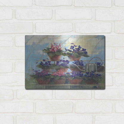 Luxe Metal Art 'Violets' by Carol Rowan, Metal Wall Art,16x12