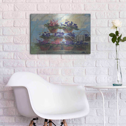 Luxe Metal Art 'Violets' by Carol Rowan, Metal Wall Art,24x16