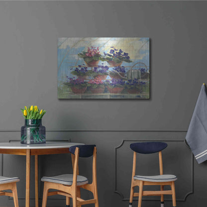 Luxe Metal Art 'Violets' by Carol Rowan, Metal Wall Art,36x24