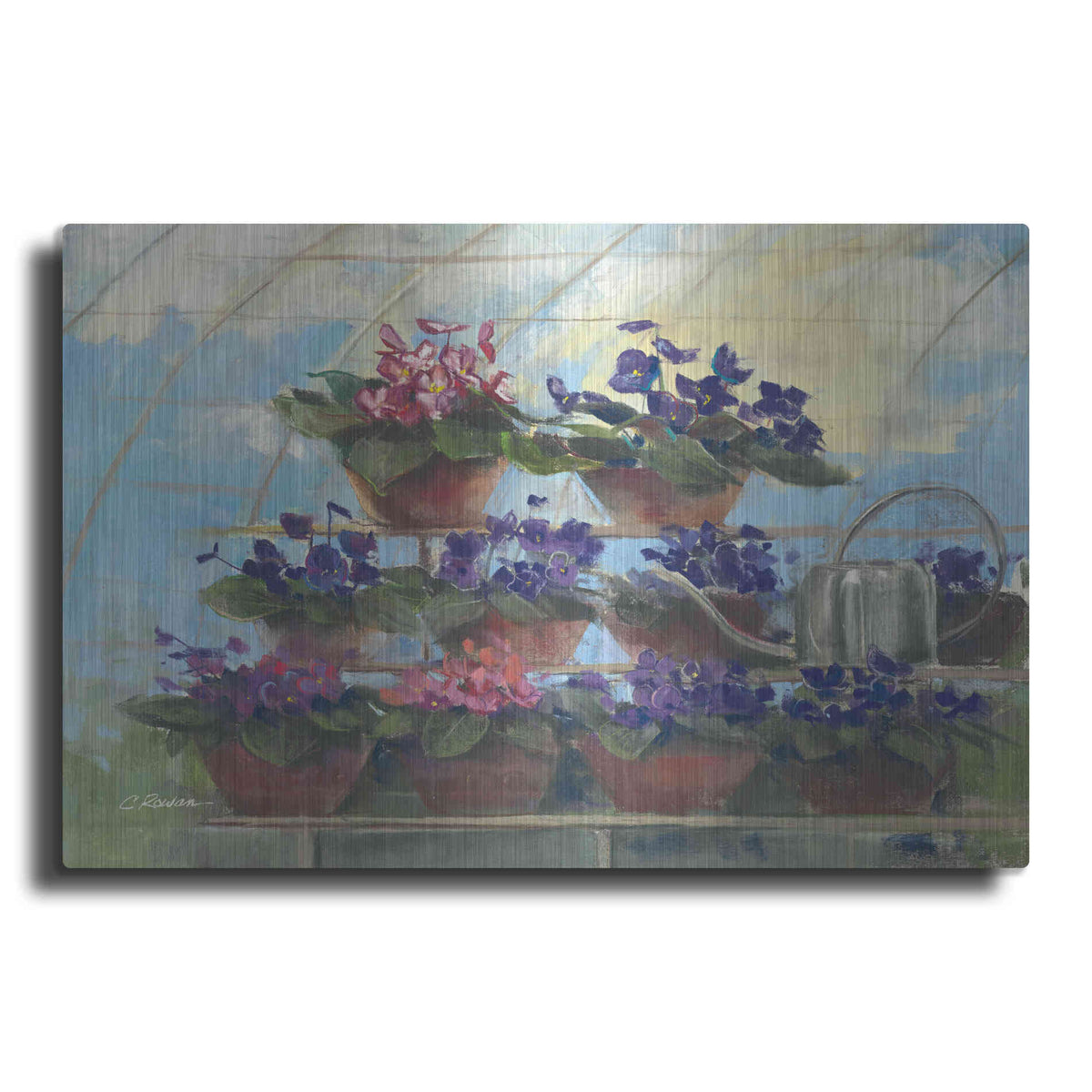 Luxe Metal Art 'Violets' by Carol Rowan, Metal Wall Art