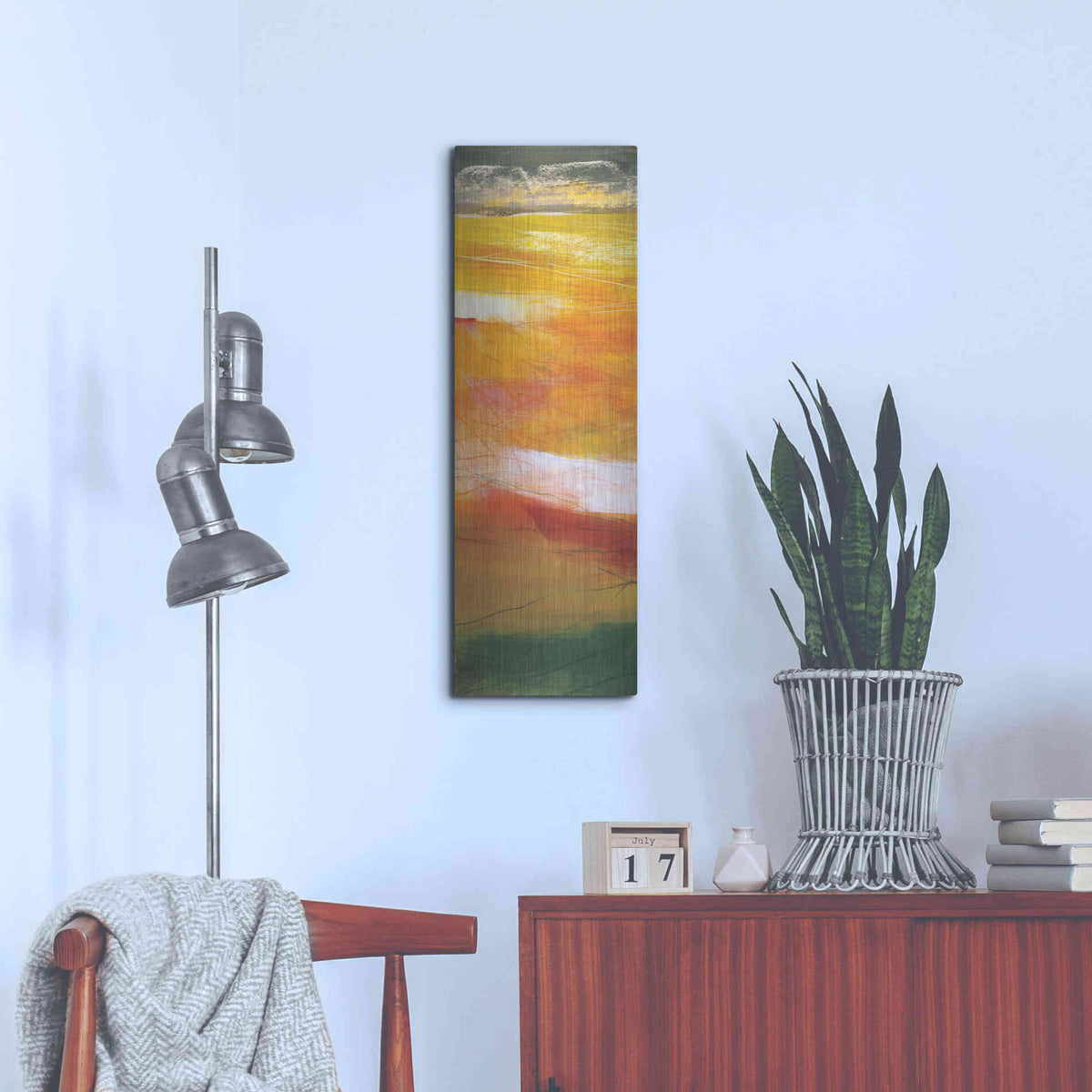 Luxe Metal Art 'Bog Journey II V2' by Jo Maye, Metal Wall Art,12x36