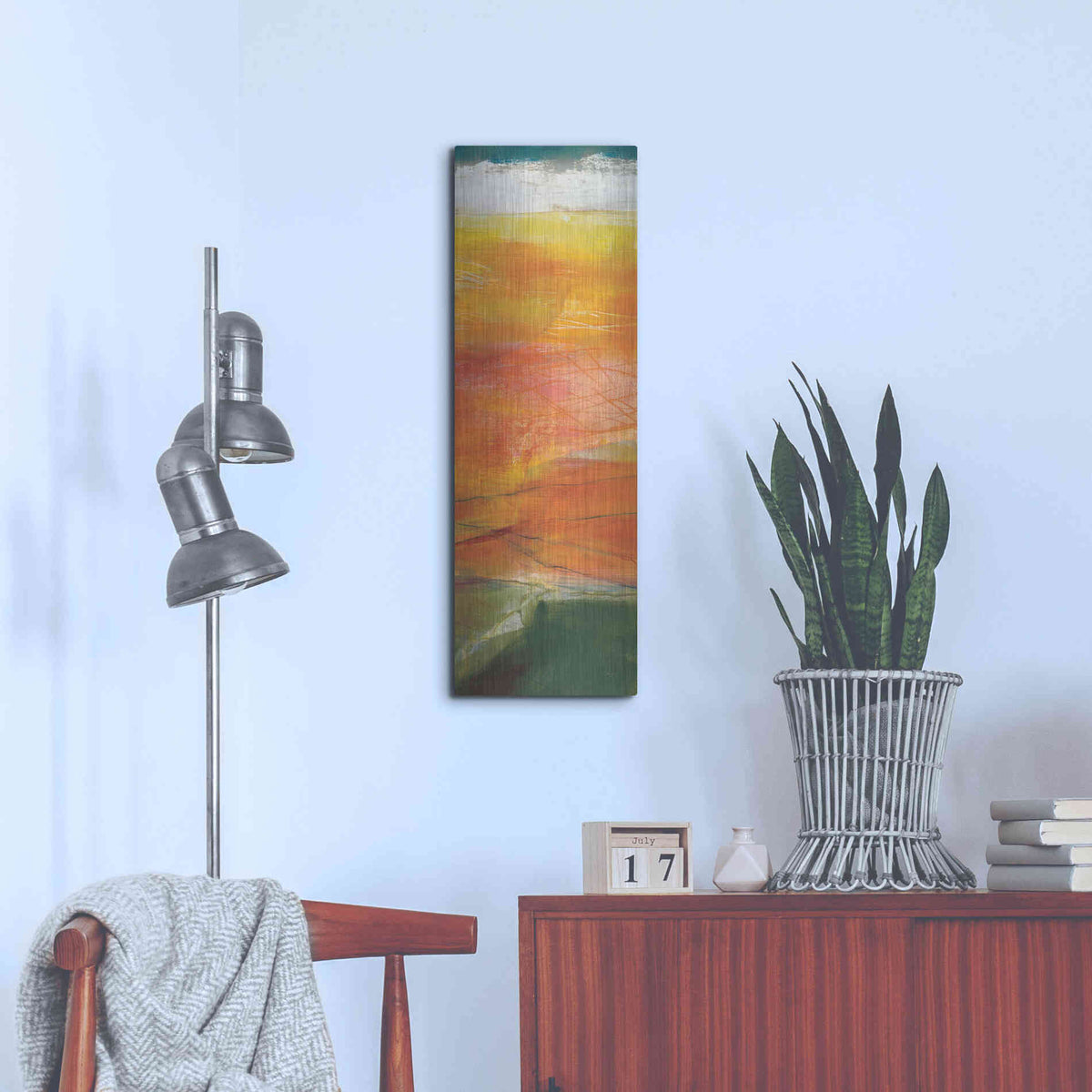 Luxe Metal Art 'Bog Journey III V2' by Jo Maye, Metal Wall Art,12x36