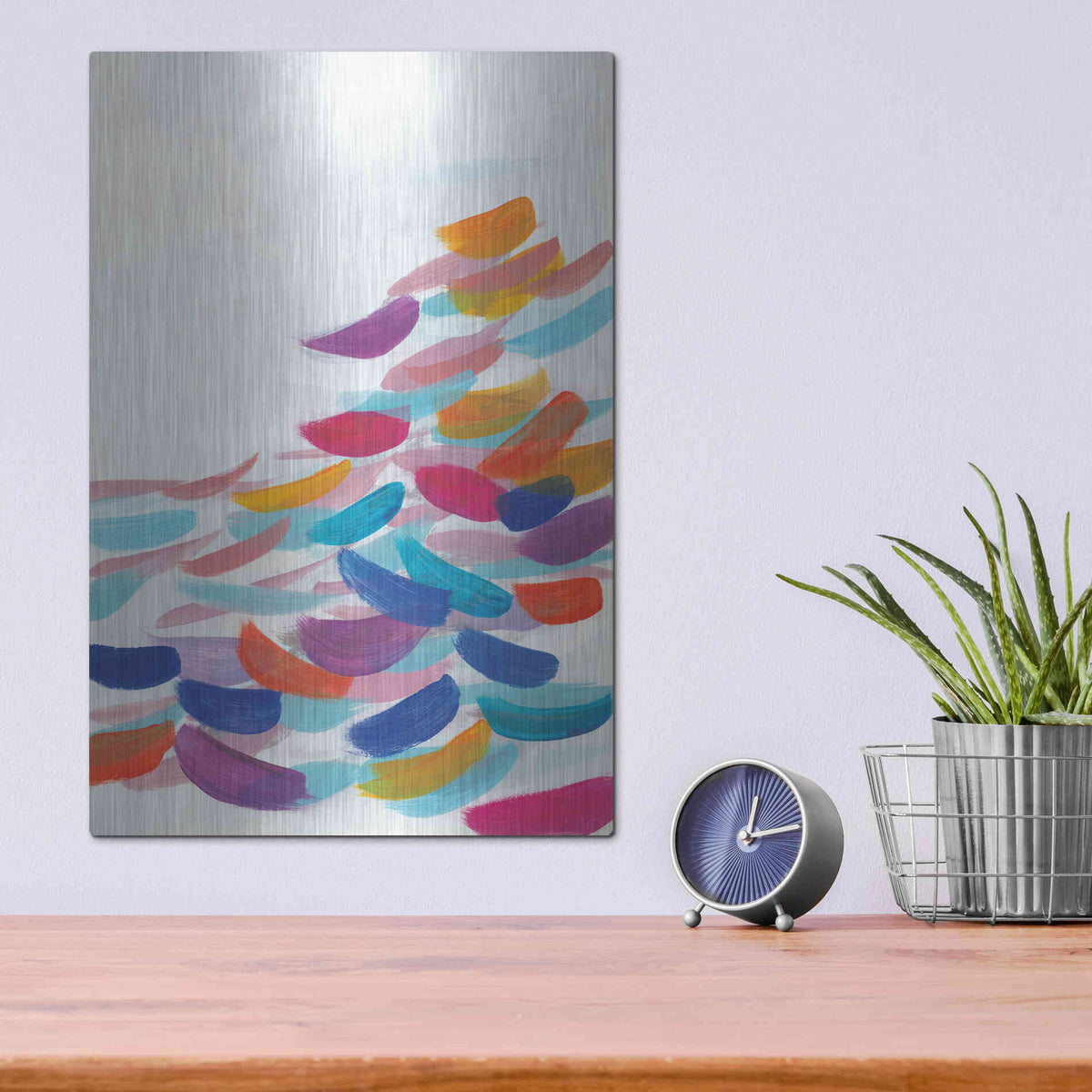 Luxe Metal Art 'Drift Bright' by Jo Maye, Metal Wall Art,12x16