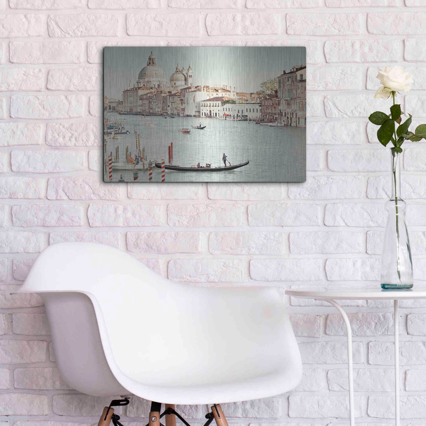 Luxe Metal Art 'Grand Canal' by Keri Bevan, Metal Wall Art,24x16