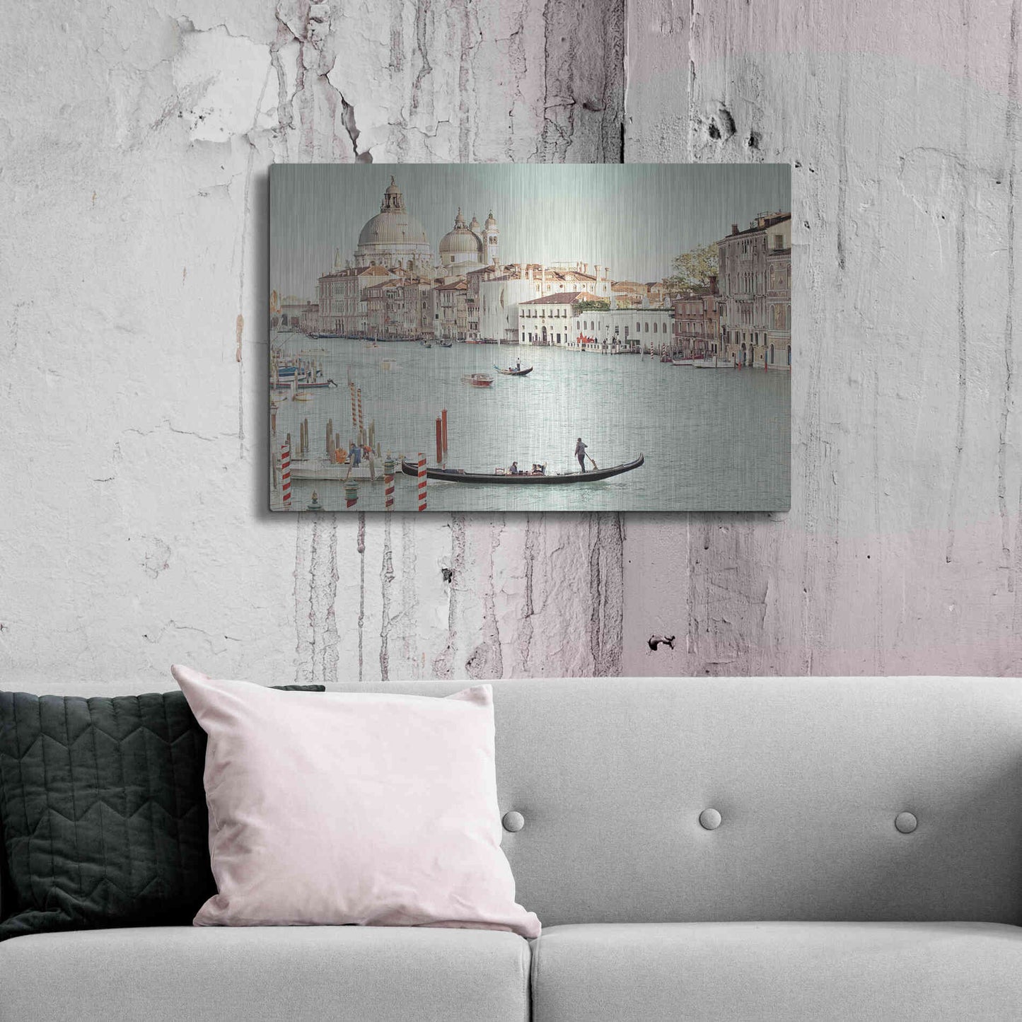 Luxe Metal Art 'Grand Canal' by Keri Bevan, Metal Wall Art,36x24