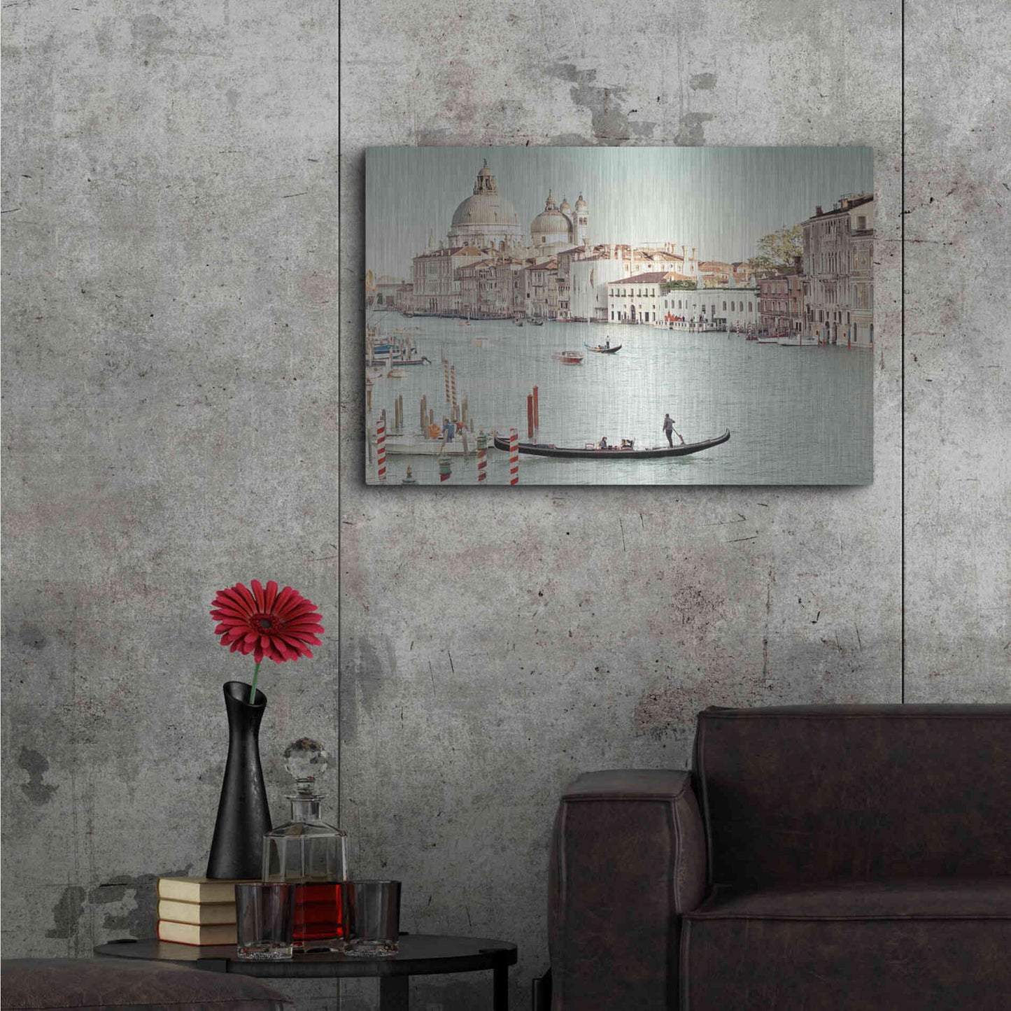 Luxe Metal Art 'Grand Canal' by Keri Bevan, Metal Wall Art,36x24