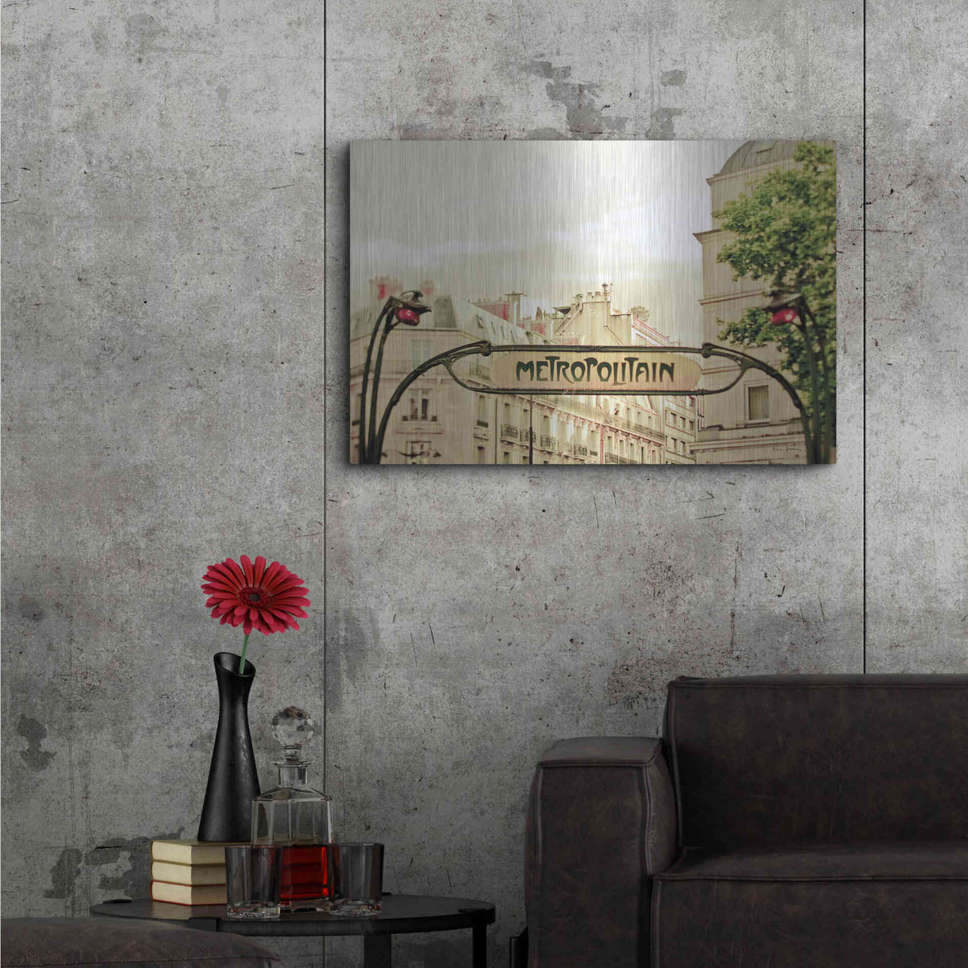 Luxe Metal Art 'A Lily In Paris' by Keri Bevan, Metal Wall Art,36x24