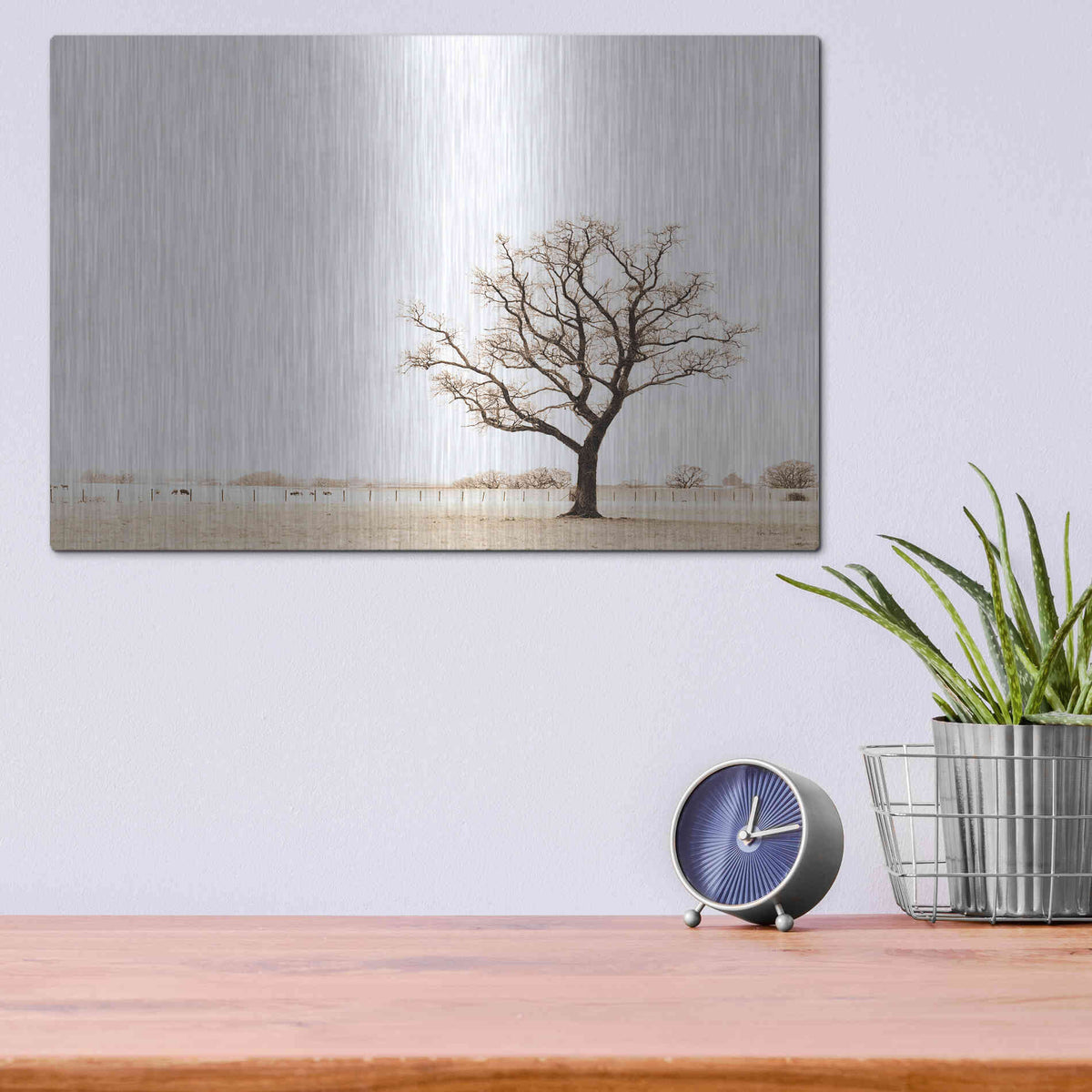Luxe Metal Art 'Bleached Bones Of Winter' by Keri Bevan, Metal Wall Art,16x12