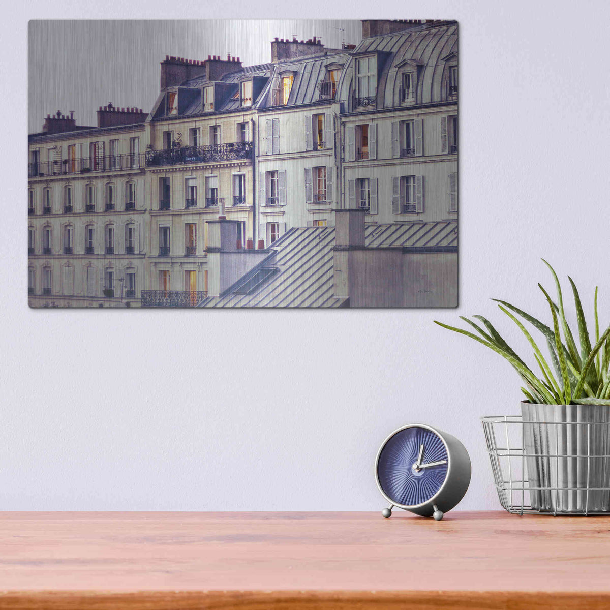 Luxe Metal Art 'Bon Nuit Paris' by Keri Bevan, Metal Wall Art,16x12